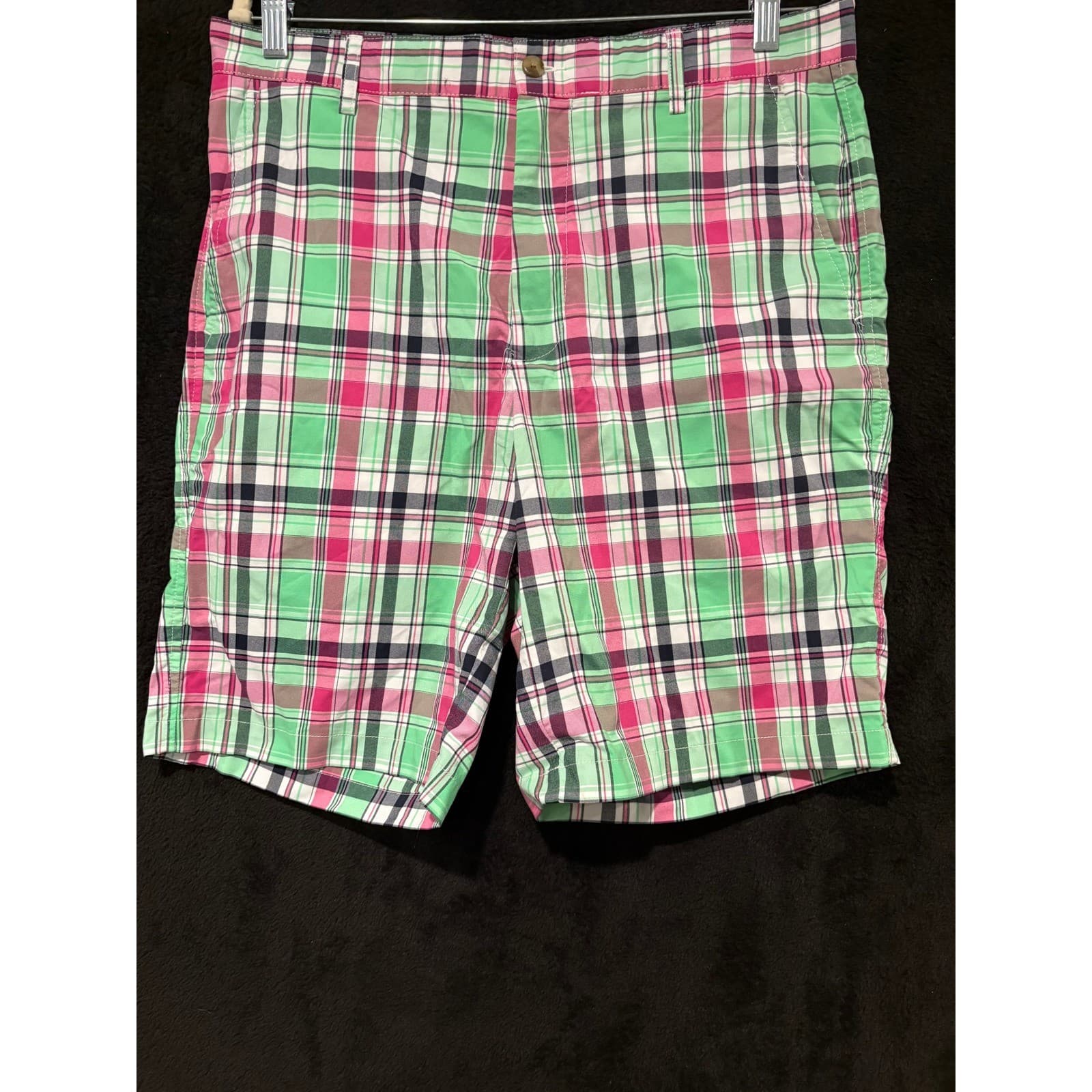 FootJoy Golf Shorts Plaid Flat Front Casual Lightweight Size 34