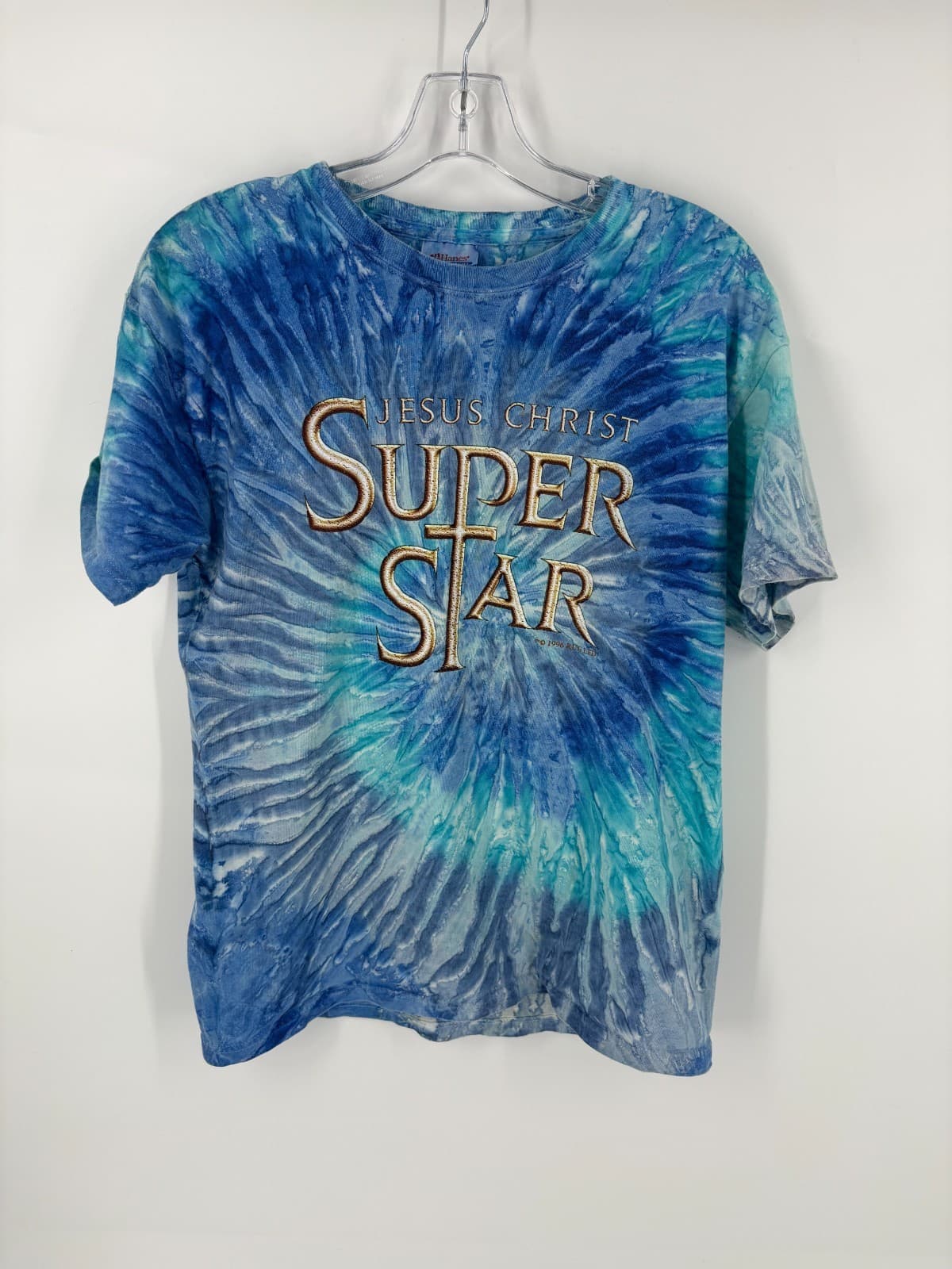 Jesus Christ Superstar Tie Dye T Shirt Hanes Heavyweight Adult M Blue Graphic