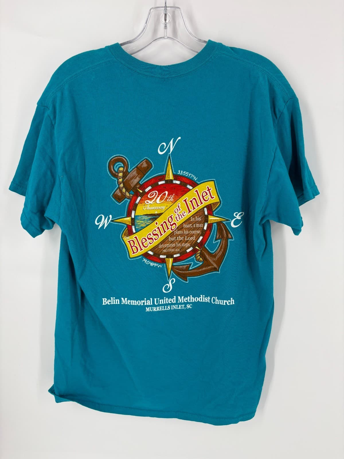 Blessing of the Inlet 2016 T-Shirt Murrells Inlet SC Gildan Heavy Cotton L Blue