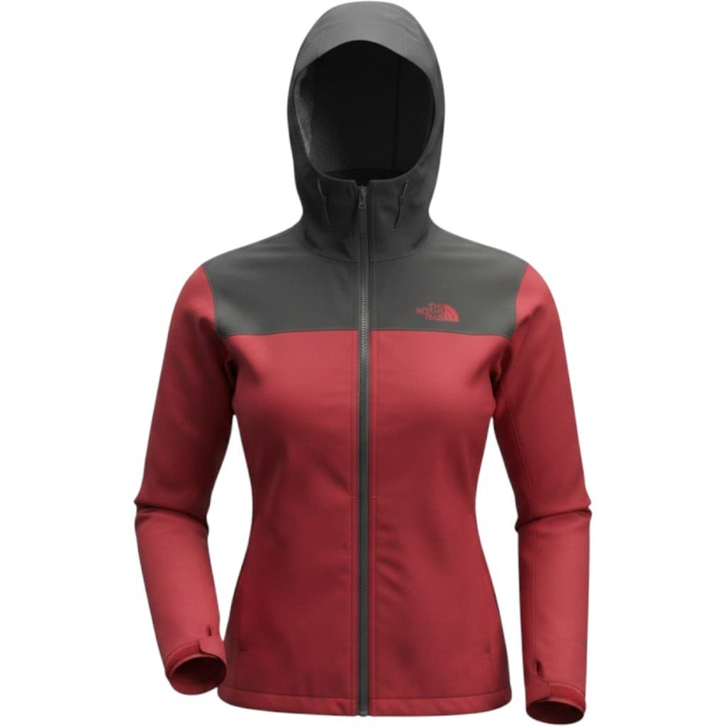 The North Face Jacket Mens M Rain Jacket Red Grey Hooded Colorblock
