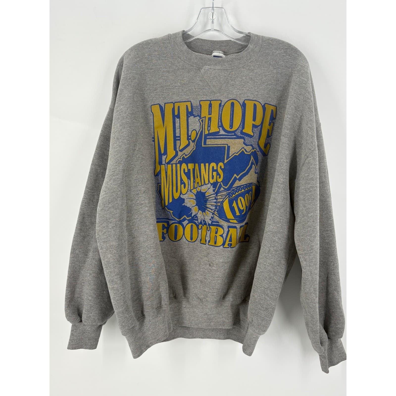 MT HOPE MUSTANGS FOOTBALL 1998 Russell Athletic Mens XXL Gray Sweatshirt