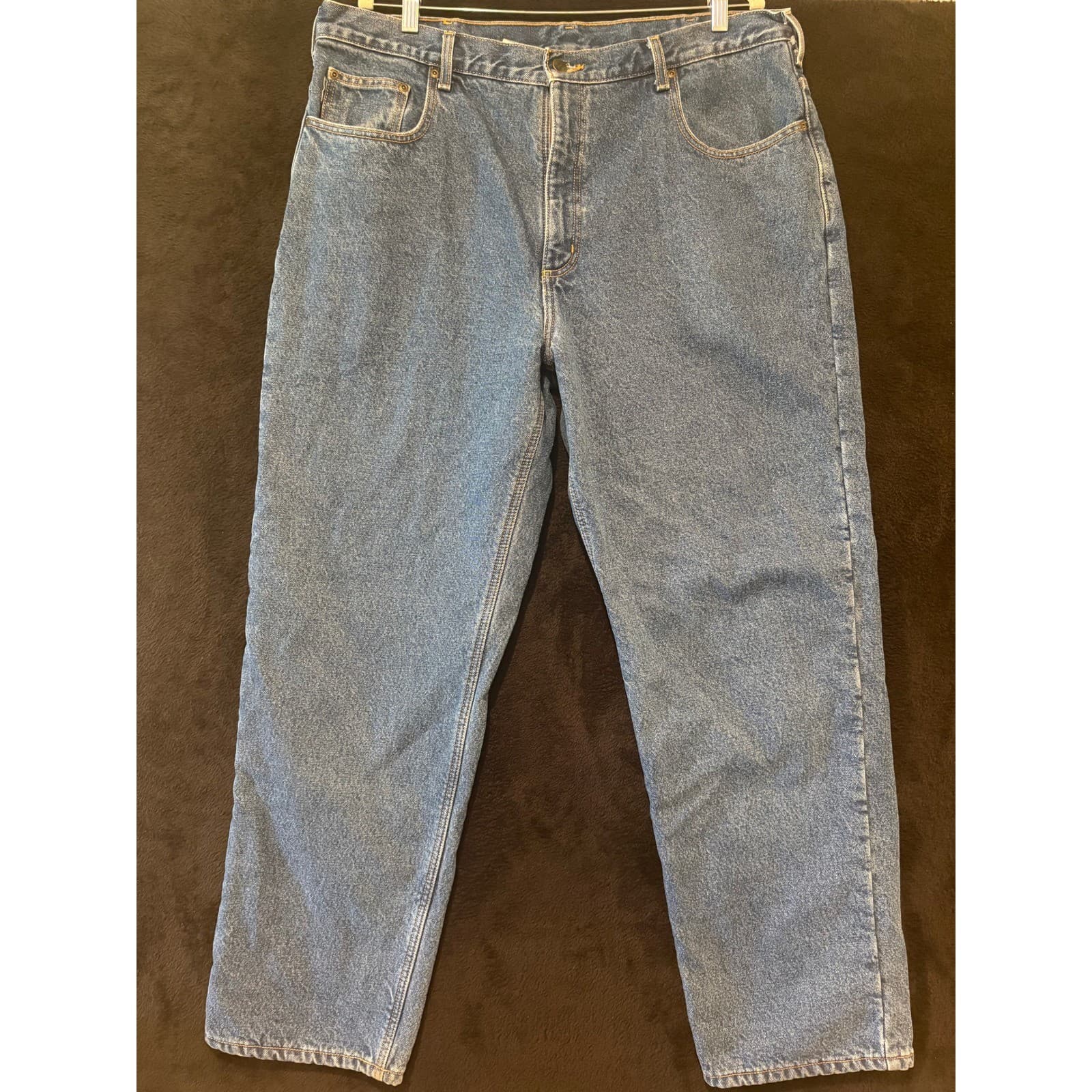 Carhartt Fleece Lined Jeans Relaxed Fit Work Utility Pants 40x32 B155-DST