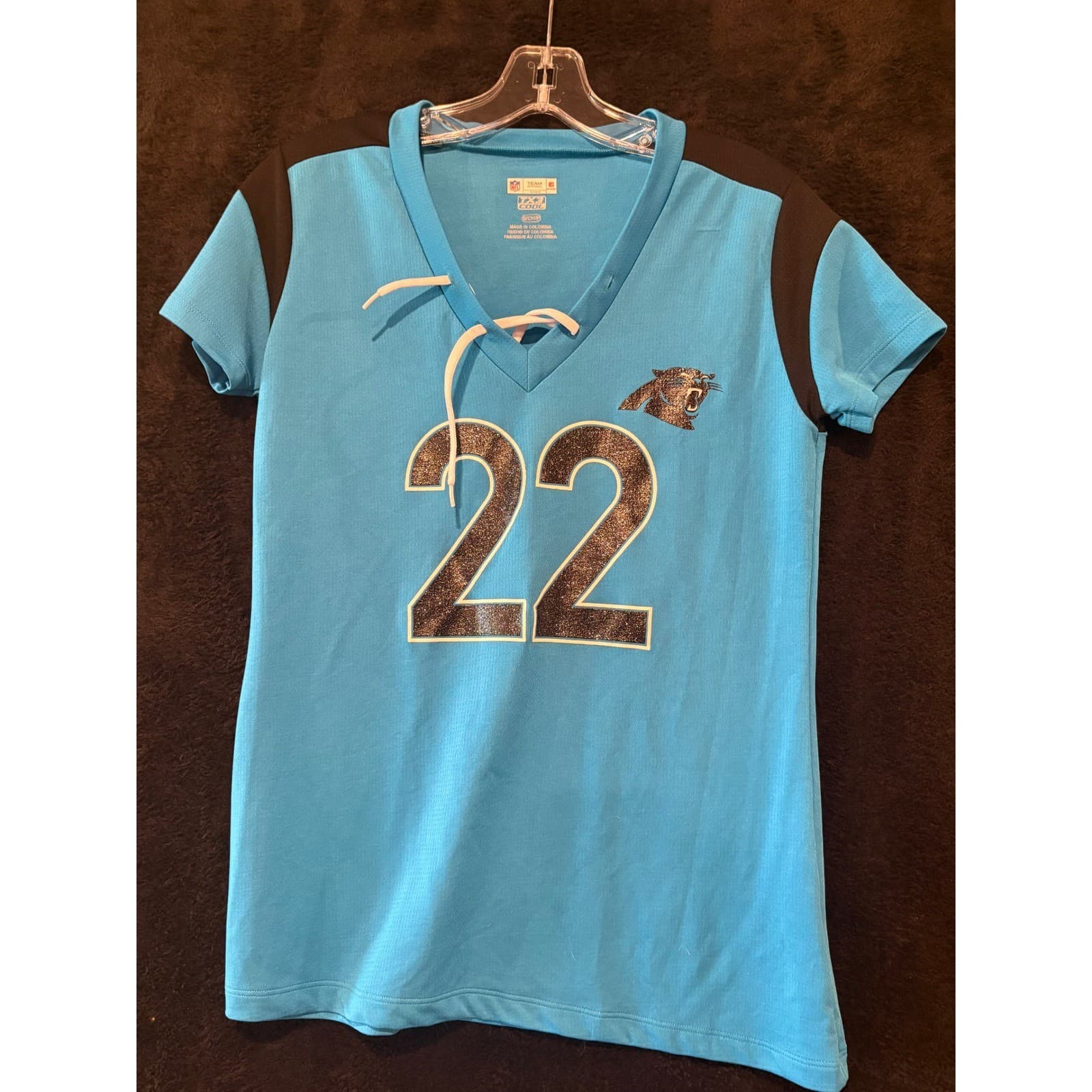 NFL Carolina Panthers McCaffrey 22 Women's T-Shirt Football Jersey
