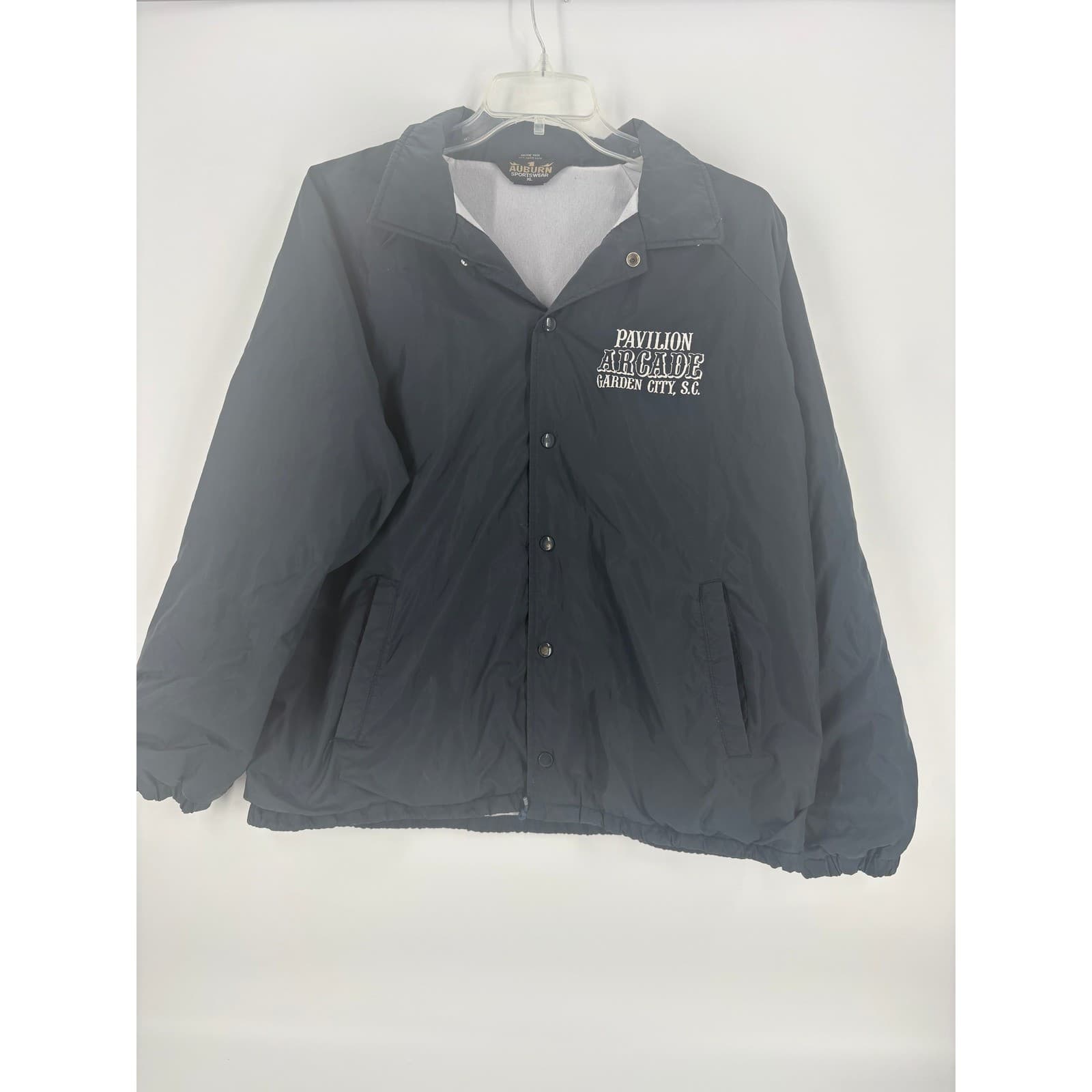 Auburn Sportswear Satin Pavilion Arcade Jacket Men's XL Garden City SC Black