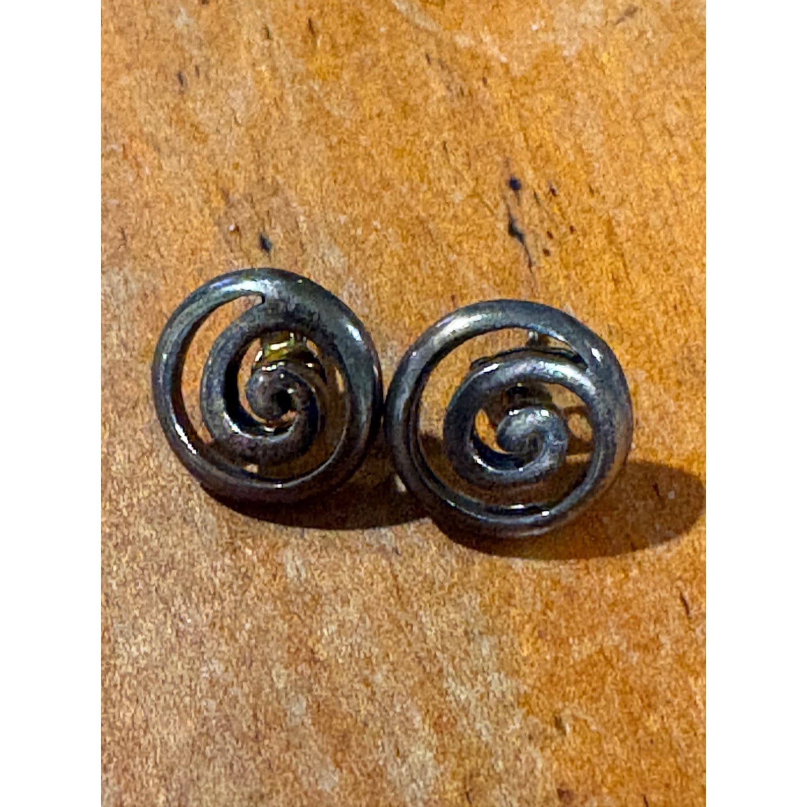 Sterling Silver 925 Spiral Stud Earrings Handmade Boho Swirl Minimalist