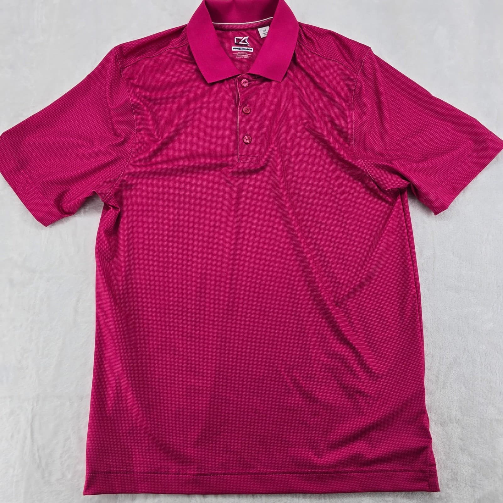 Cutter & Buck Polo Womens S Polo Pink CB DryTec 50+ UPF Short Sleeve Golf Top