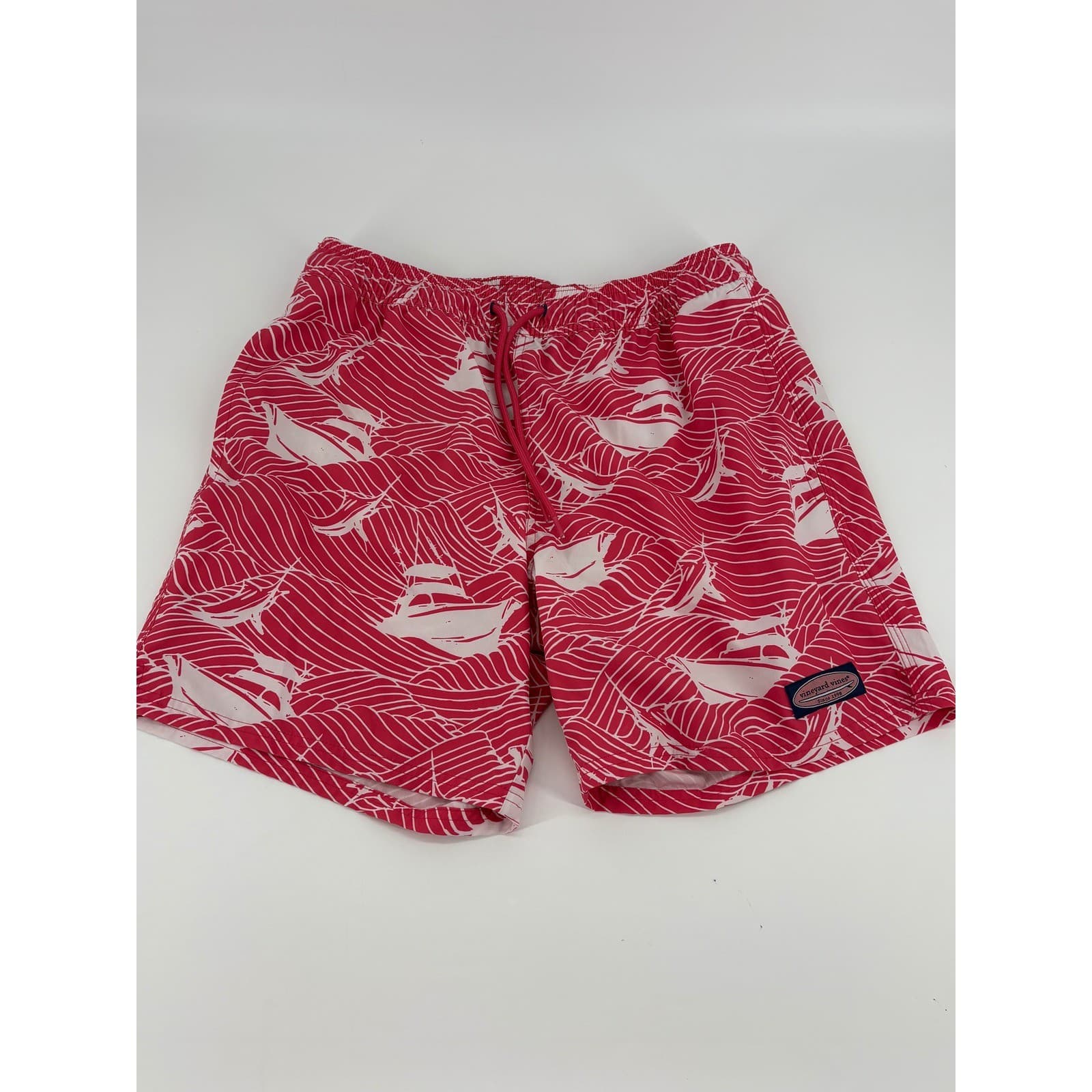 Vineyard Vines Mens Swim Trunks Boats Coral Reef Pattern Size S