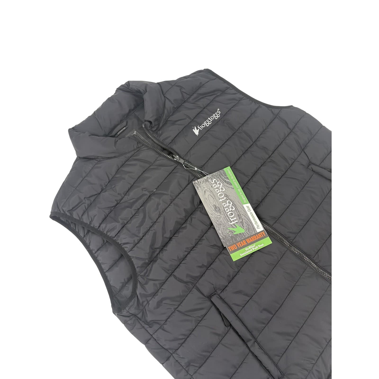 Frogg Toggs Co-Pilot Mens Large Puff Vest Black Insulated Nylon PF33101-01LG