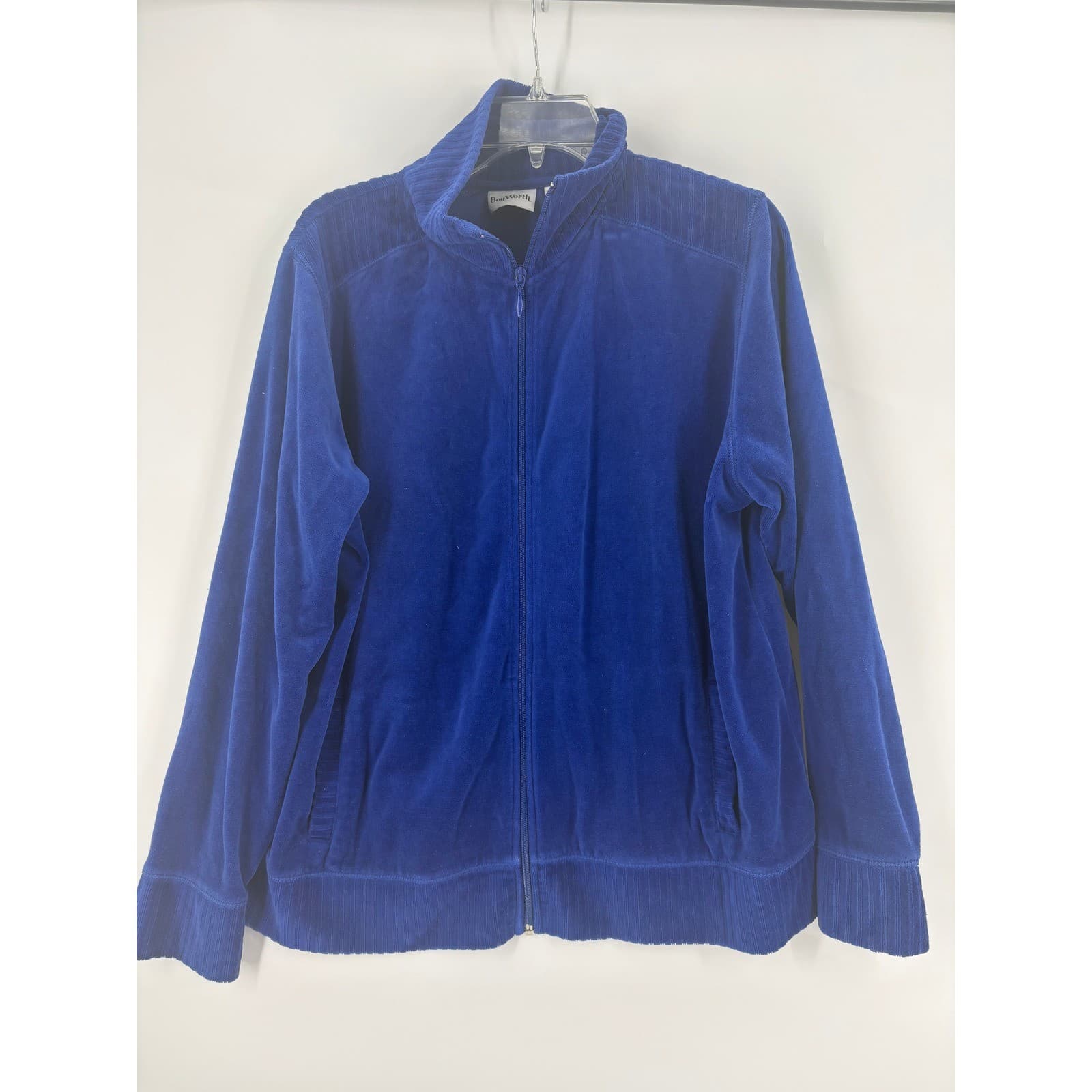 BonWorth Royal Blue Corduroy Full Zip Jacket Women's Medium Collared