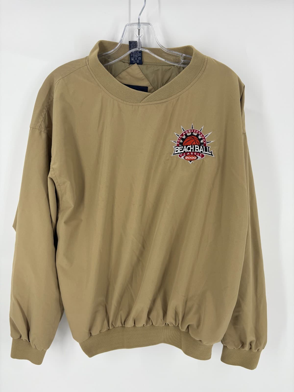 Beach Ball Classic 2000 Pullover Jacket Small Tan Velocity Y2K Myrtle Beach