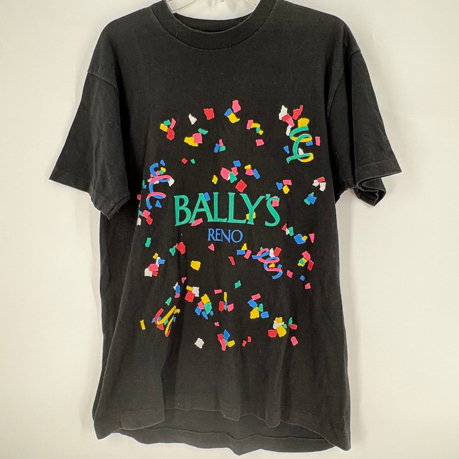 Vintage Bally's Reno T-Shirt Fruit of the Loom Graphic Tee Black L Large