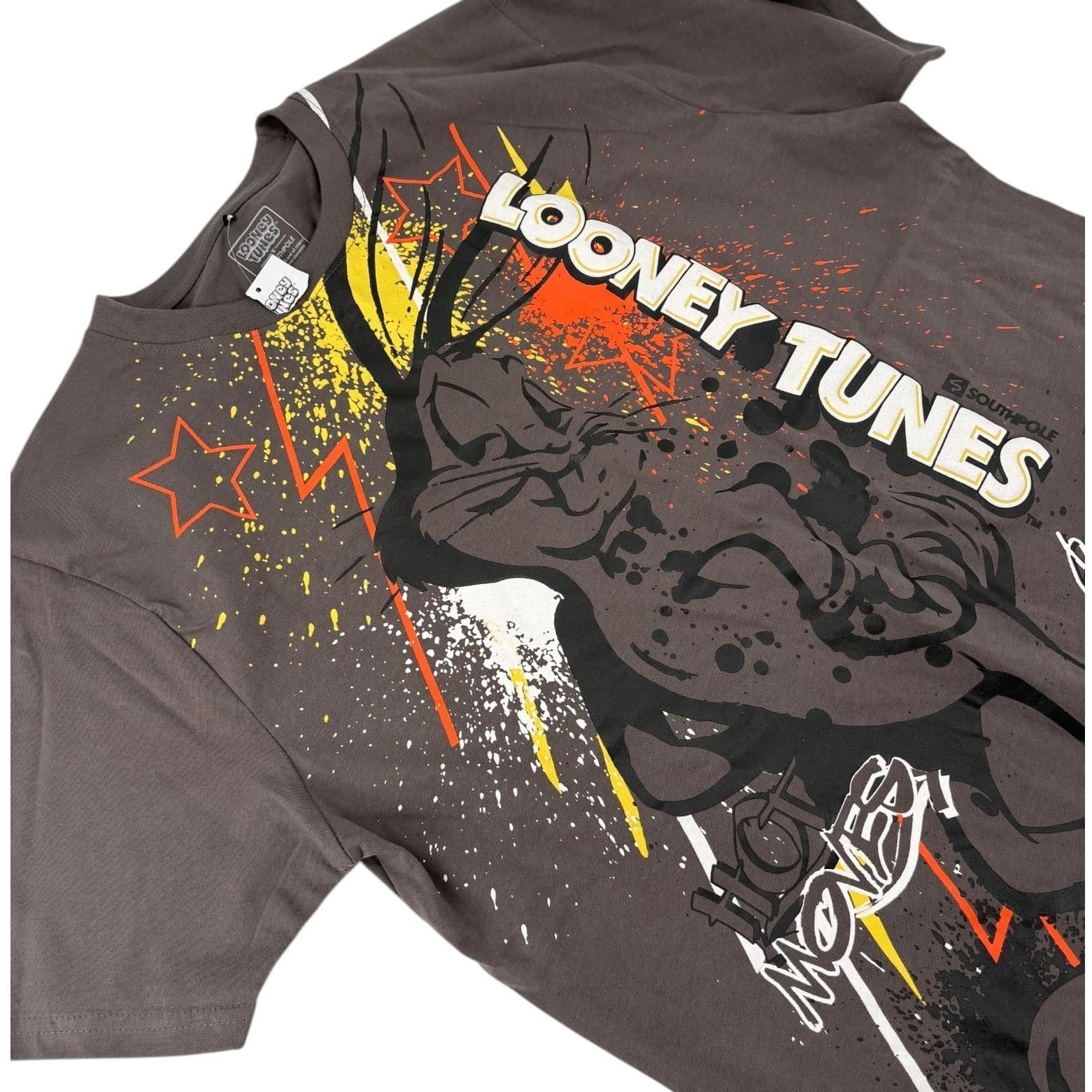 Southpole Looney Tunes Mens XL T-Shirt Gray Bugs Bunny Hot Moves Graphic Tee