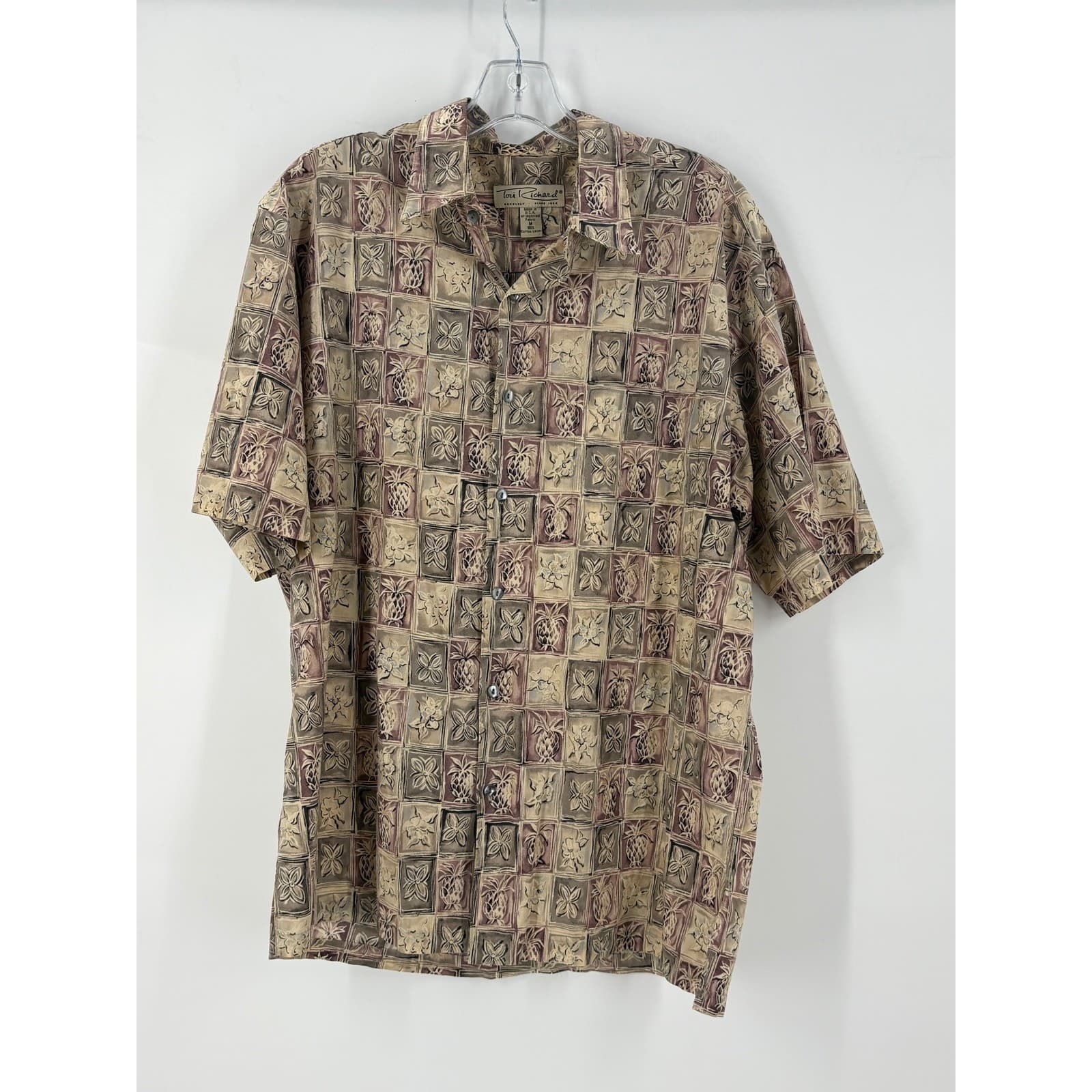Tori Richard Honolulu Mens Cotton Lawn Short Sleeve Button Up Shirt Size M