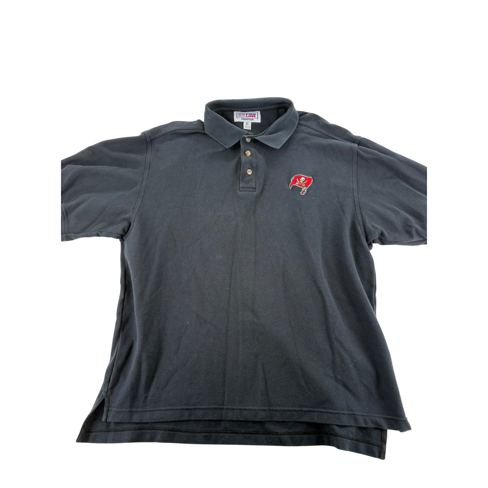 Starter NFL Pro Line Mens XL Polo Shirt Black Tampa Bay Buccaneers Embroidered