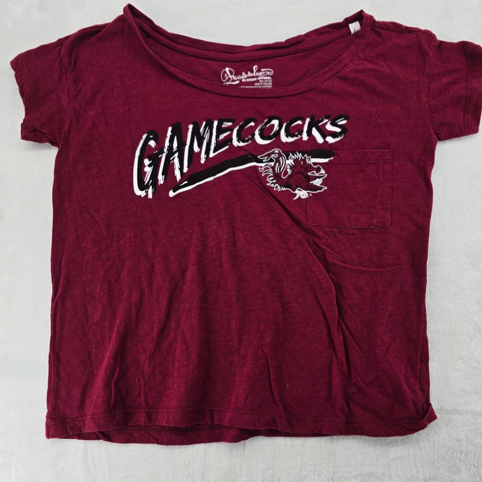 Pressbox T Shirt Womens M Short Sleeve South Carolina Gamecocks Pocket Tee
