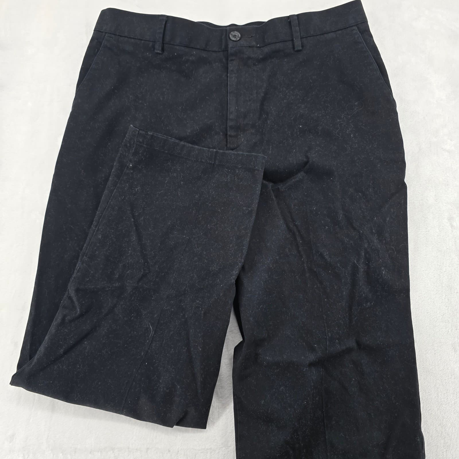 Dockers Chino Pants Mens 34x29 Relaxed Fit Black Cotton Stretch Casual