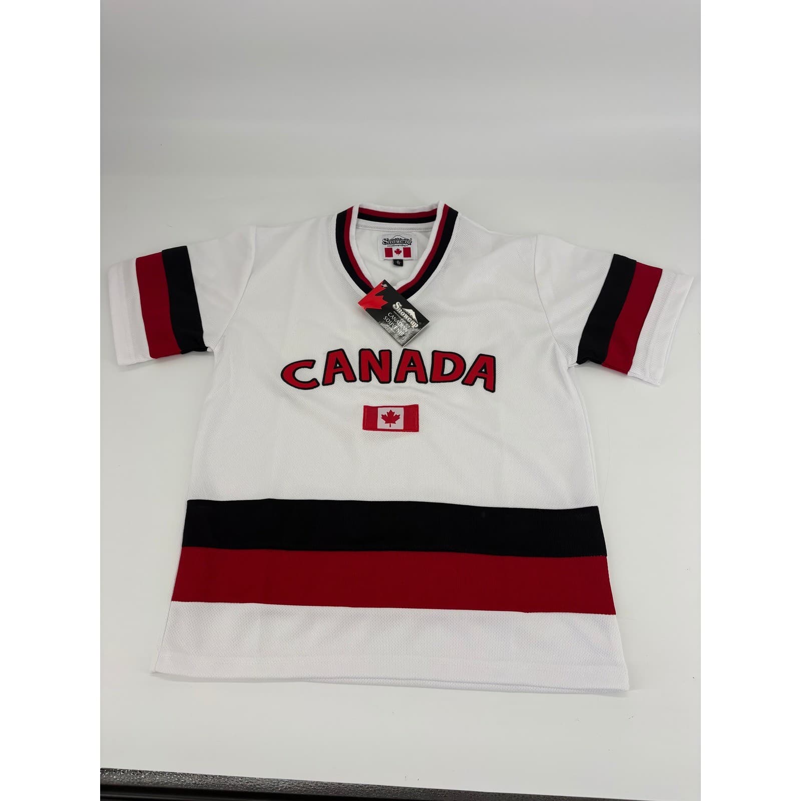 Snowcap Kids Canada Souvenir Hockey Jersey White Red Black XL TG