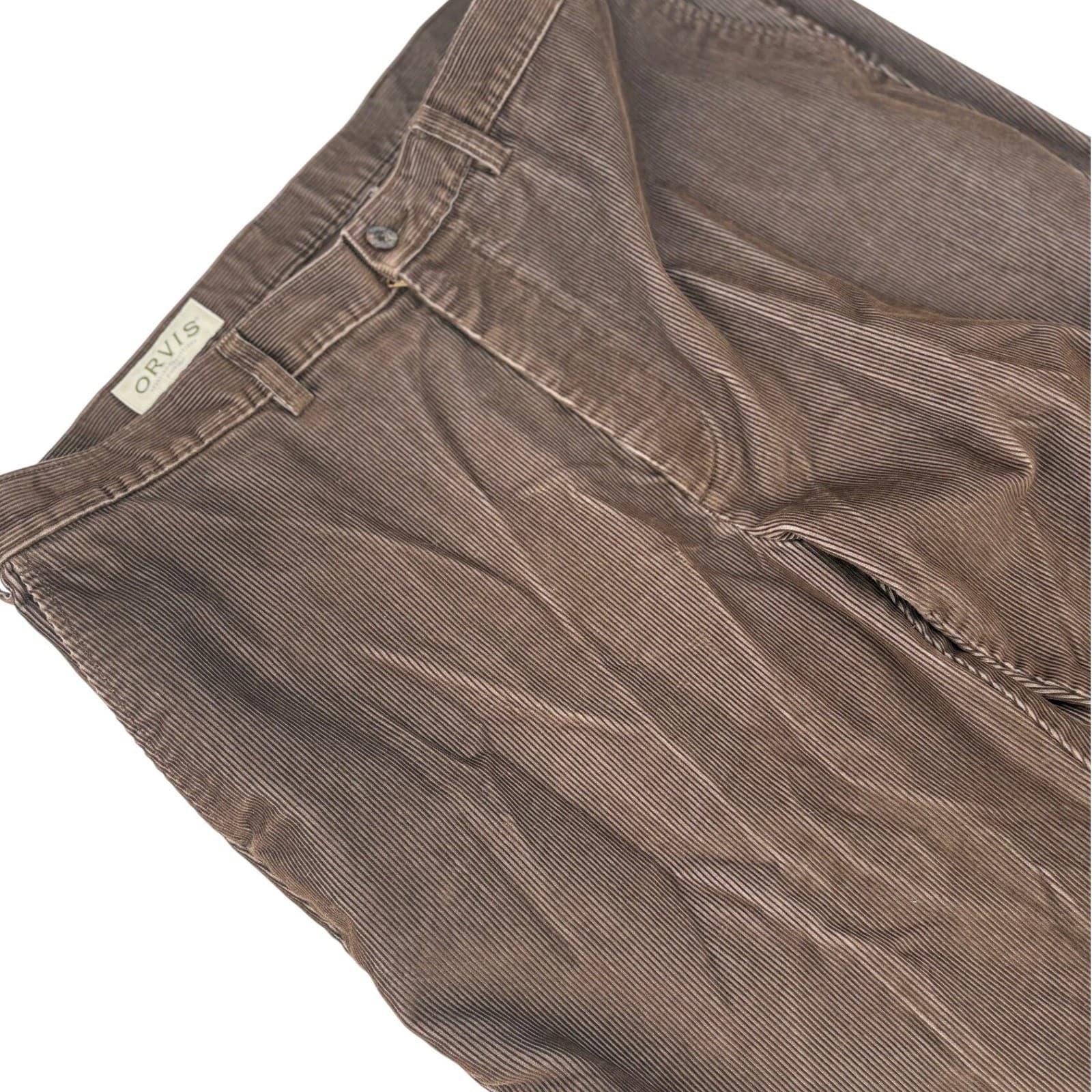 Orvis pants men size 40x29 Brisbane Moss Corduroy wide wale thick heavy leather