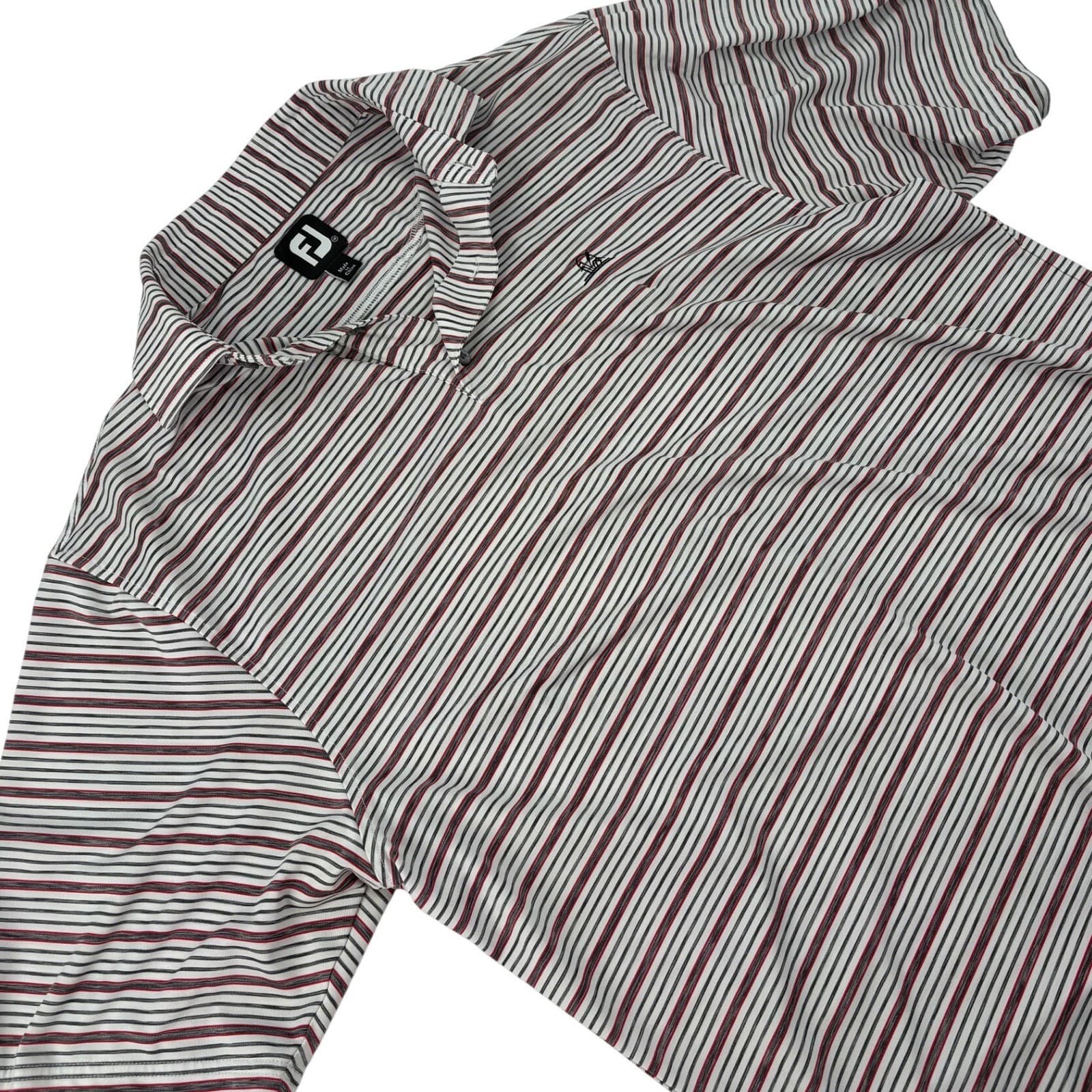 FootJoy FJ Men's Golf Polo Shirt Striped Short Sleeve Size M