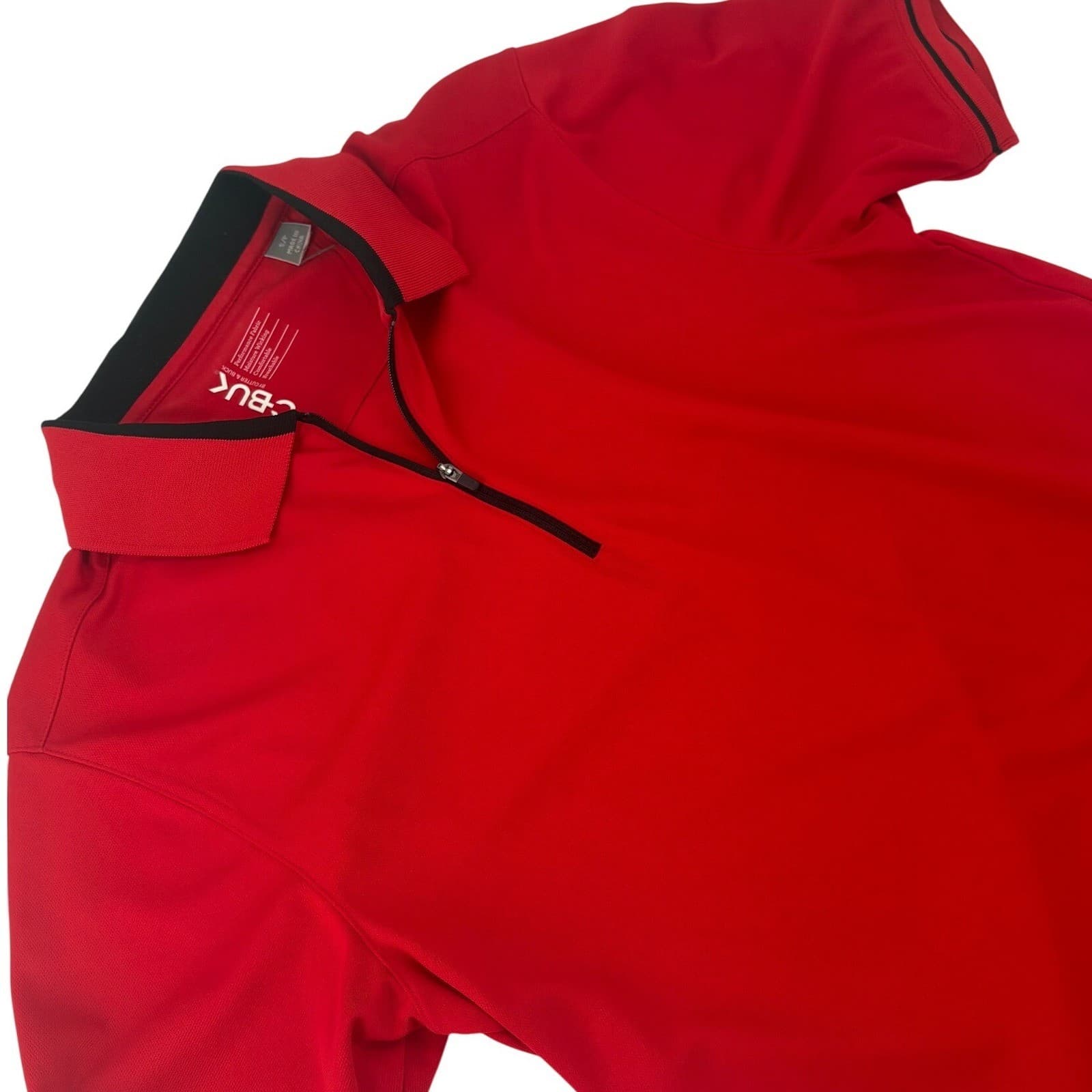 CBUK Cutter & Buck Performance Polo Shirt 1/4 Zip Red Small