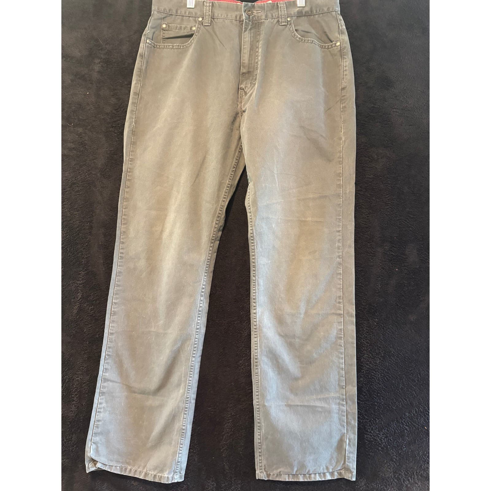 Dockers Classic Fit Flat Front W34 L34 Gray Cotton Casual Pants Men's