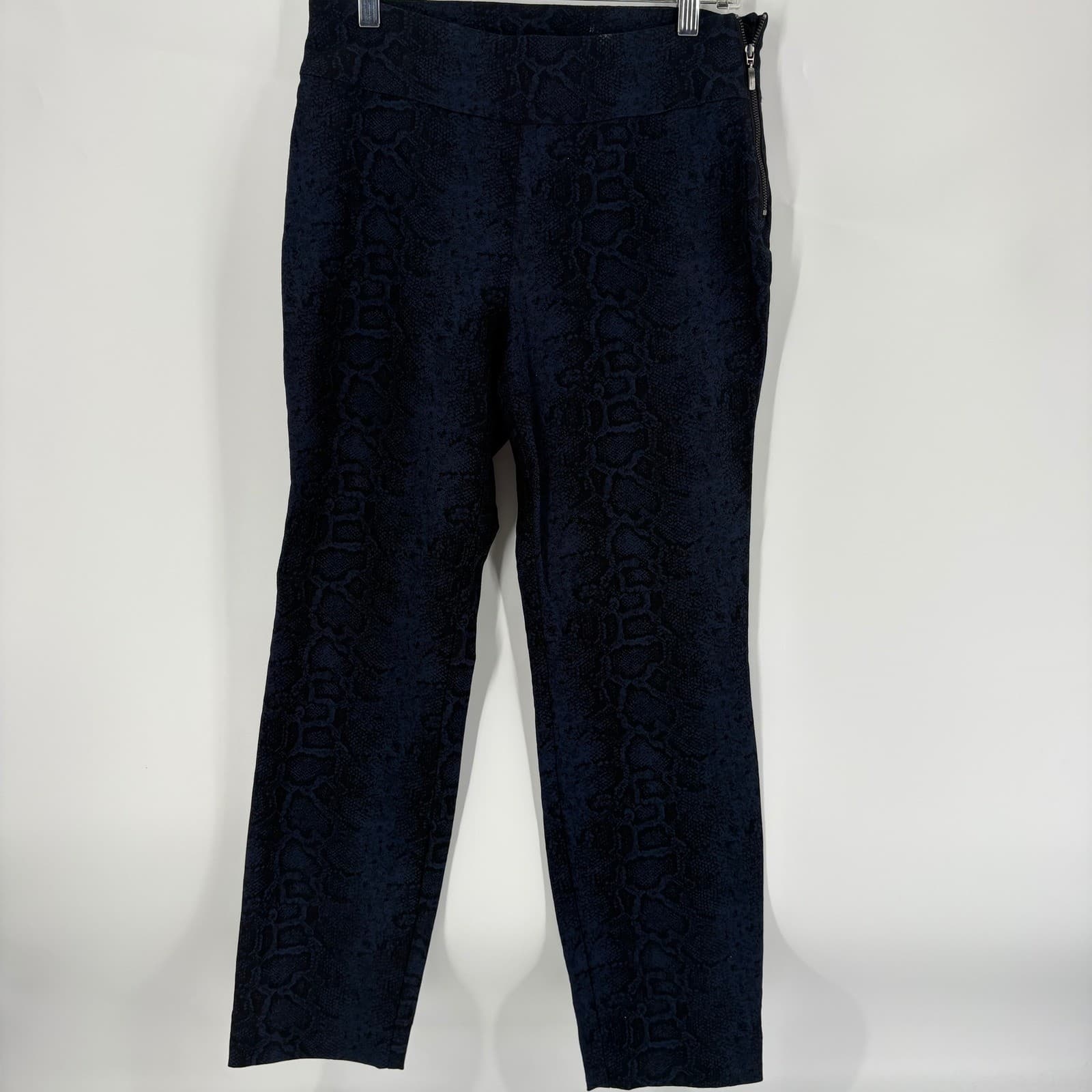 Susan Graver Petite Snakeskin Print Pull On Pants with Zipper Ankle Detail