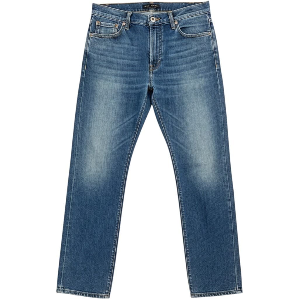 Evolution Jeans Mens 38x34 Distressed Denim Relaxed Fit Straight Leg Blue 38
