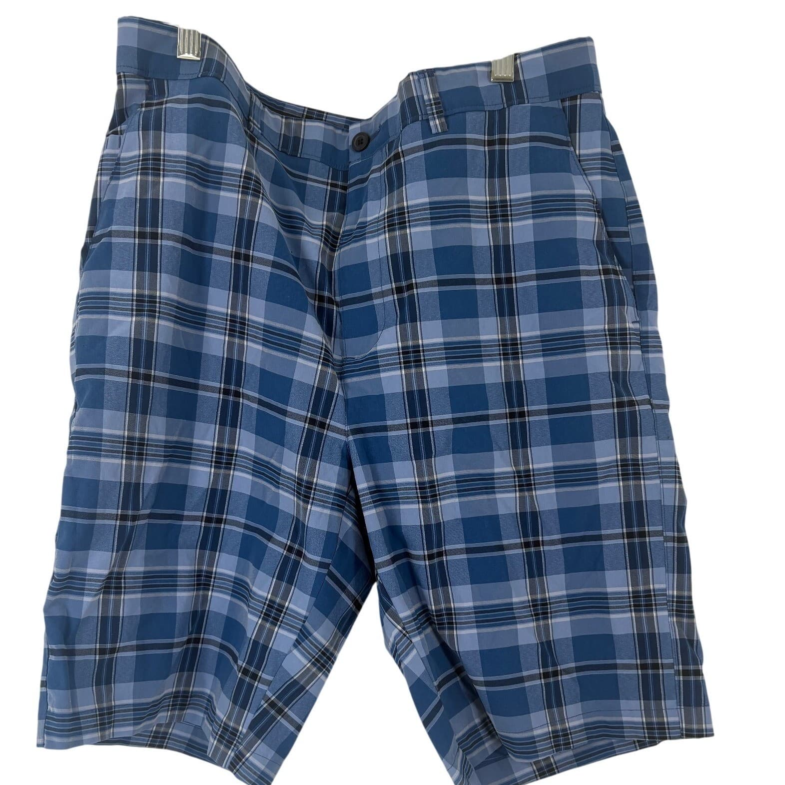 Jack Nicklaus Men's Plaid Golf Shorts Blue Classic Fit Size Tag 5506