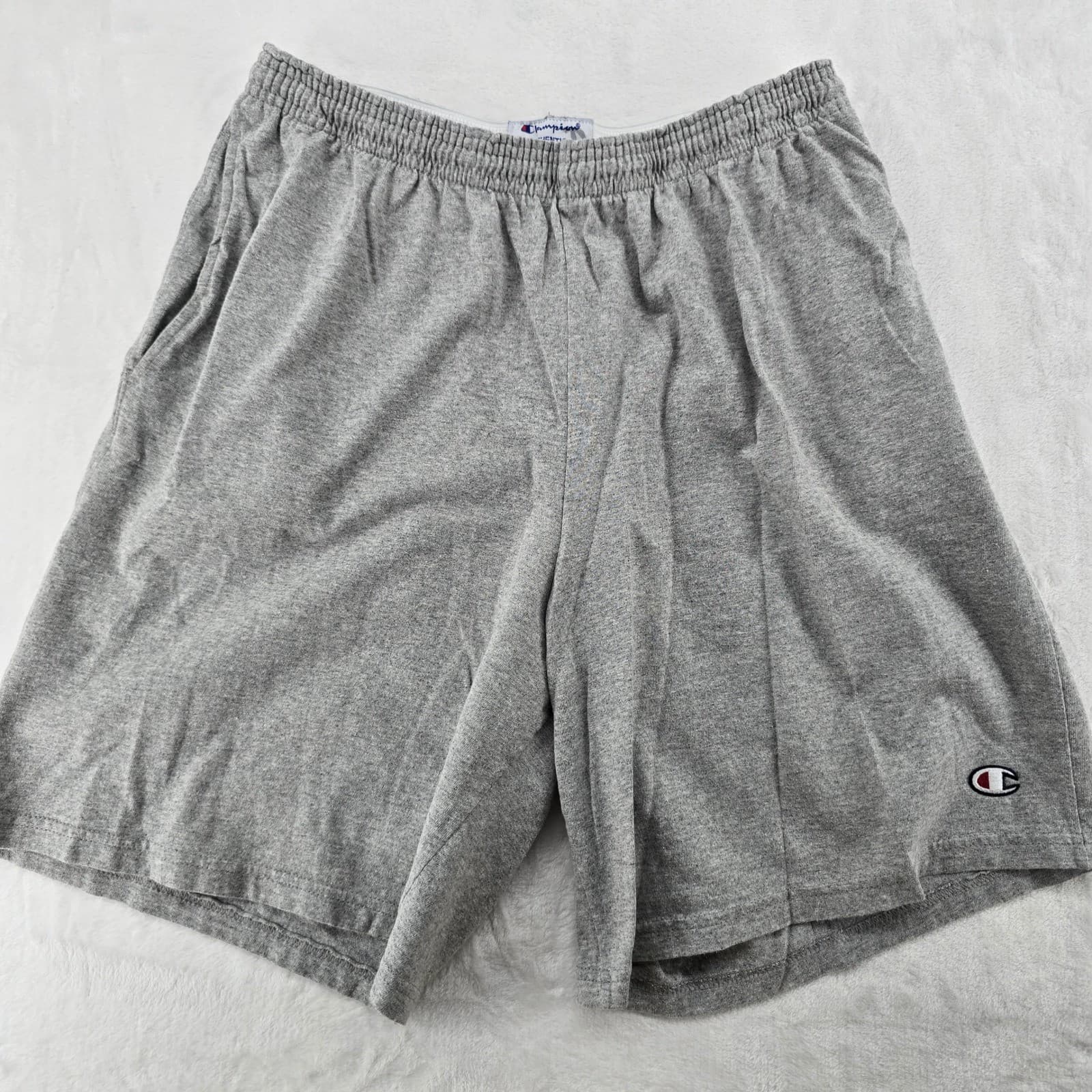 Champion Shorts Mens Medium Shorts Gray Authentic Jersey Cotton Athletic 6710
