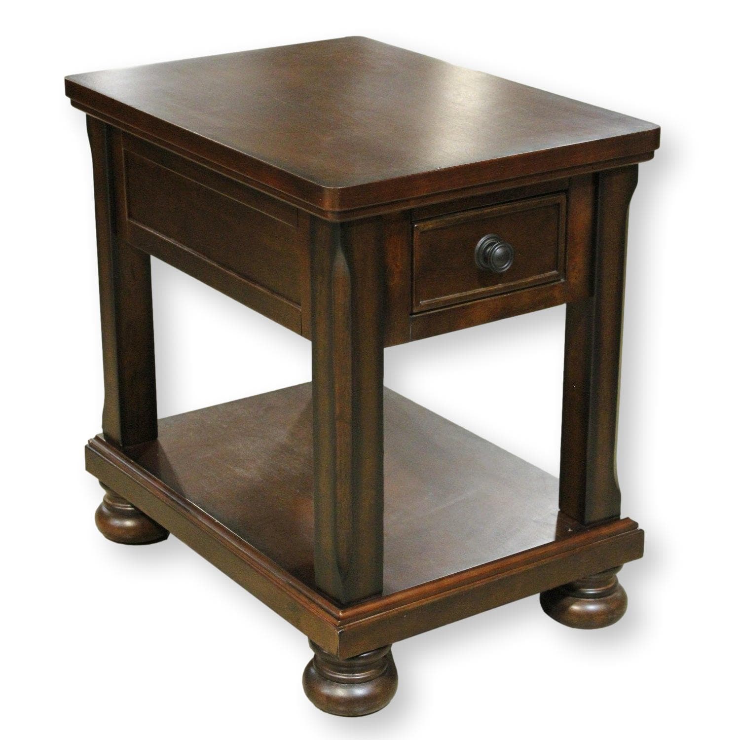 Ashley 1-Drawer End Table w/Shelf - Dark Brown