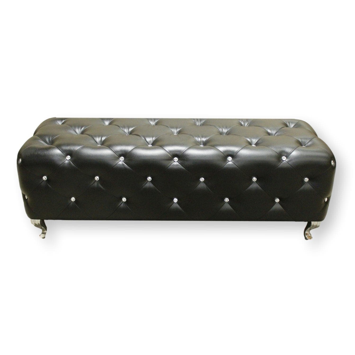 Baxton 'Stella Glam' Tufted Bench w/Gemstones - Black