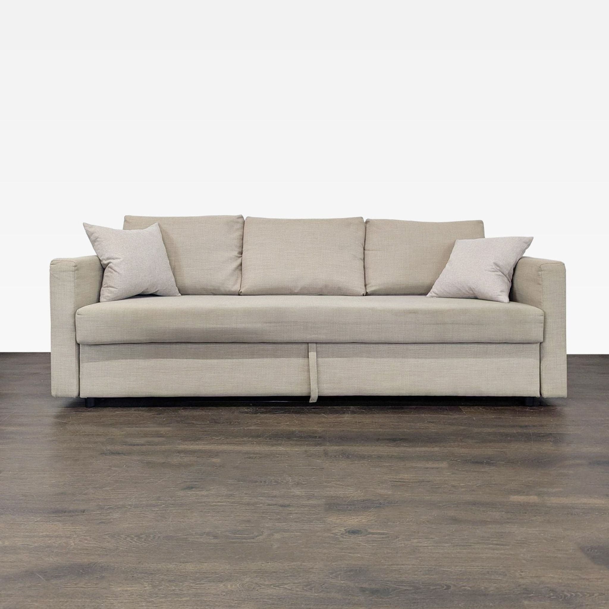 Ikea Beige Sleeper Sofa – Comfortable Convertible Couch with Storage