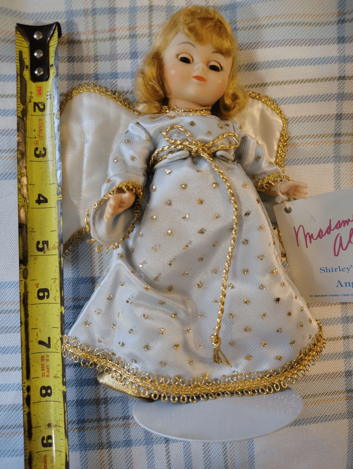Madame Alexander Shirley's Doll House Angel Face Figurine 8in White/Gold 1990