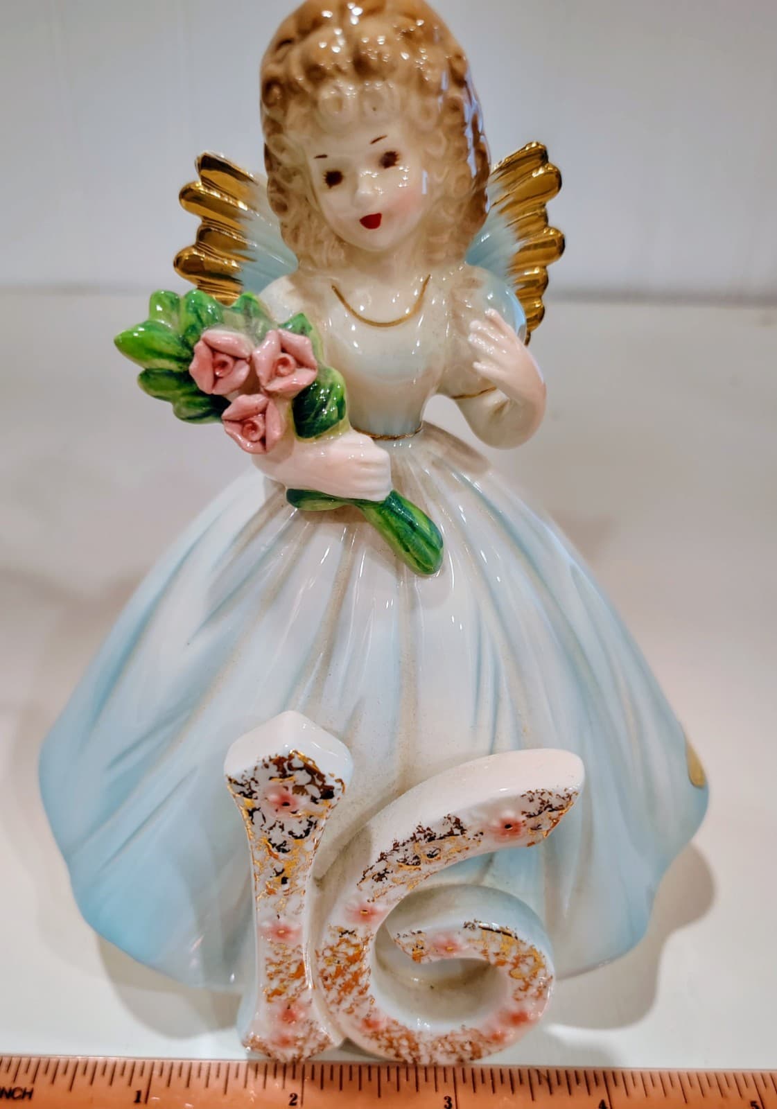 Vintage Josef Originals YEAR 16 Birthday Girl Angel Porcelain Figurine
