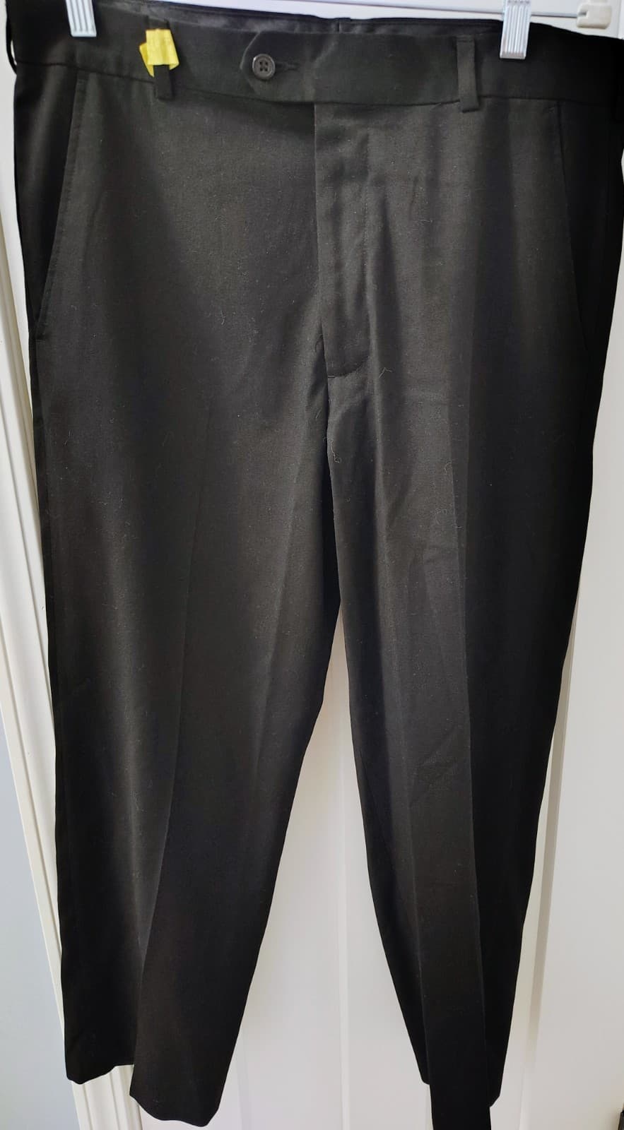 George Men's Black Dress Pants Classic Fit Straight Leg Flat Front Stretch 34x29