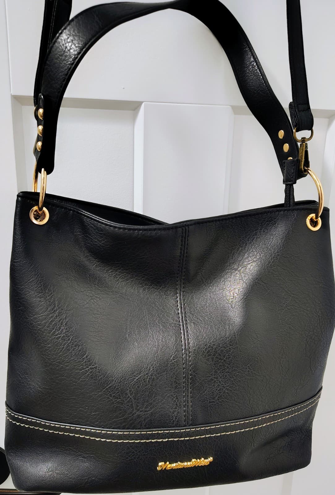 Montana West Select Black Vegan Leather Hobo Shoulder Bag