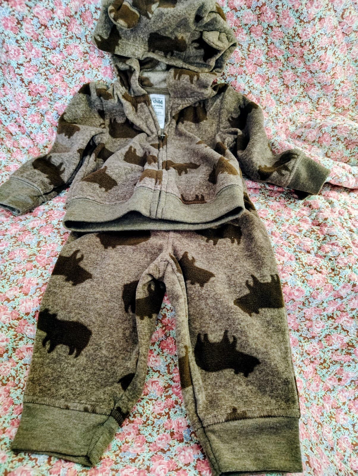 Child Of Mine, Fleece Bear Matching Jacket And Pants, 3-6 Months