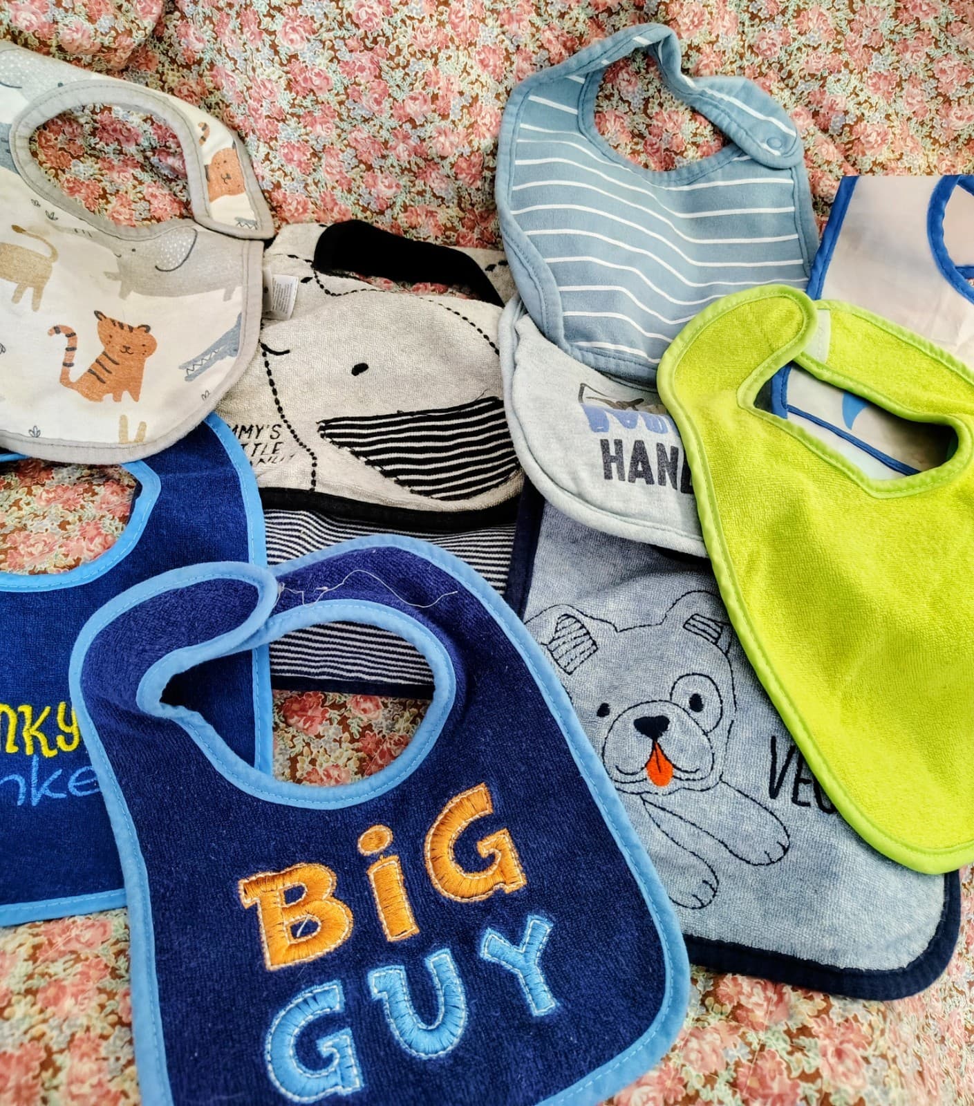 Bundle Of 10 Baby Boy Bibs