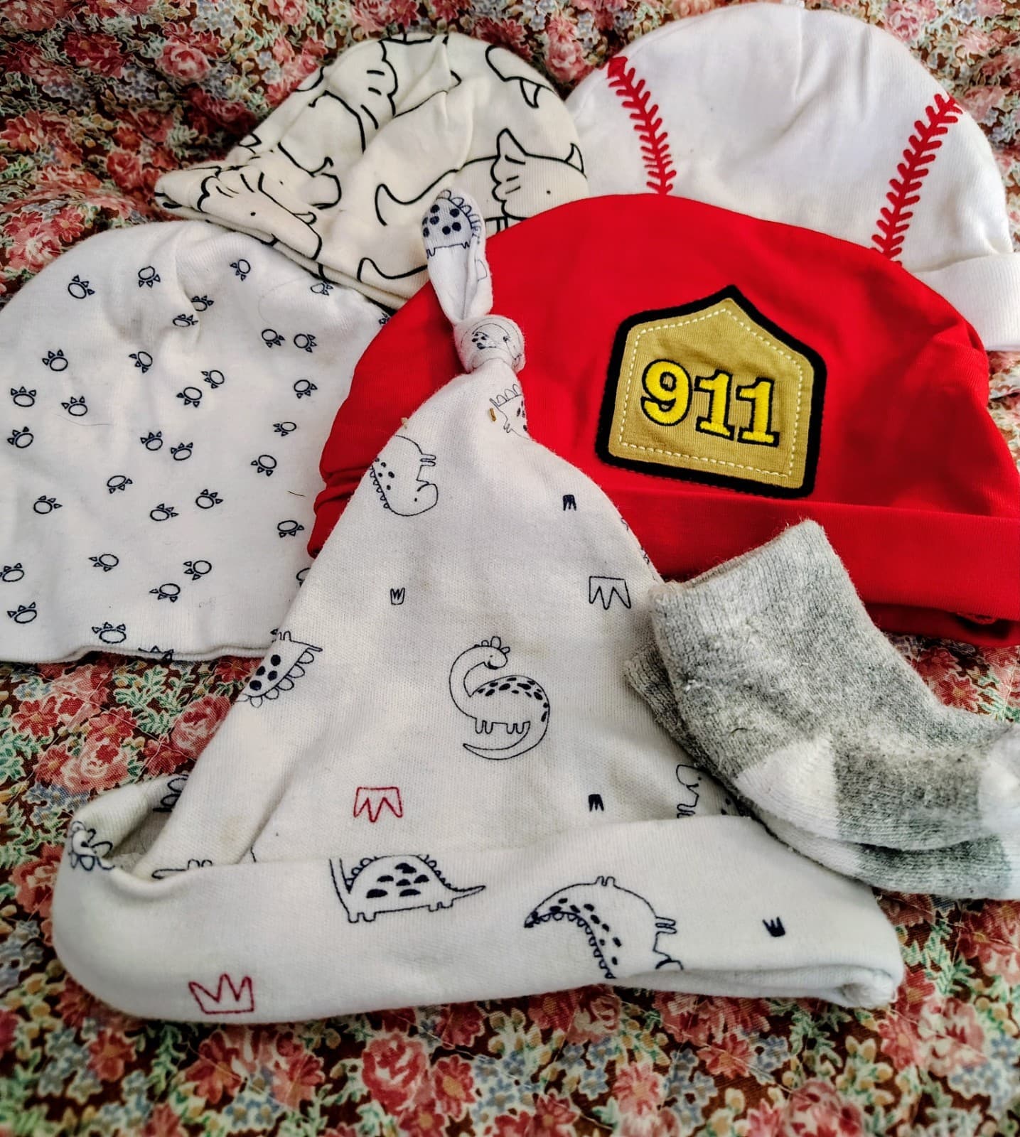 Bundle Of 5 Baby Boy Beanie Hats Caps