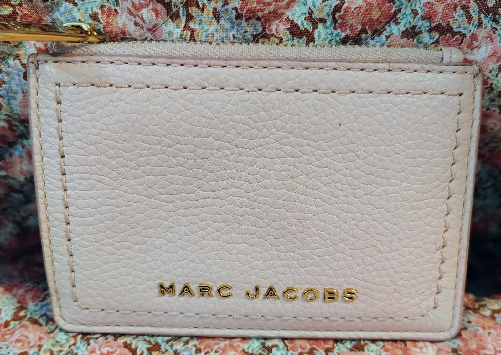 Marc Jacobs Groove Top Zip ID Card Wallet Key Fob Holder, Rose
