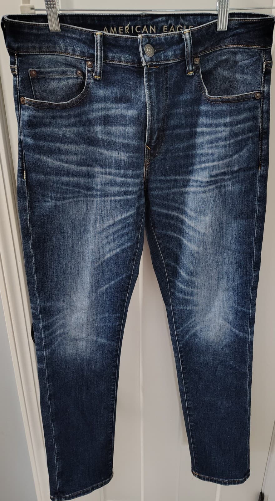 American Eagle Outfitters Women Straight Super Stretch Blue Denim Jeans Size 6