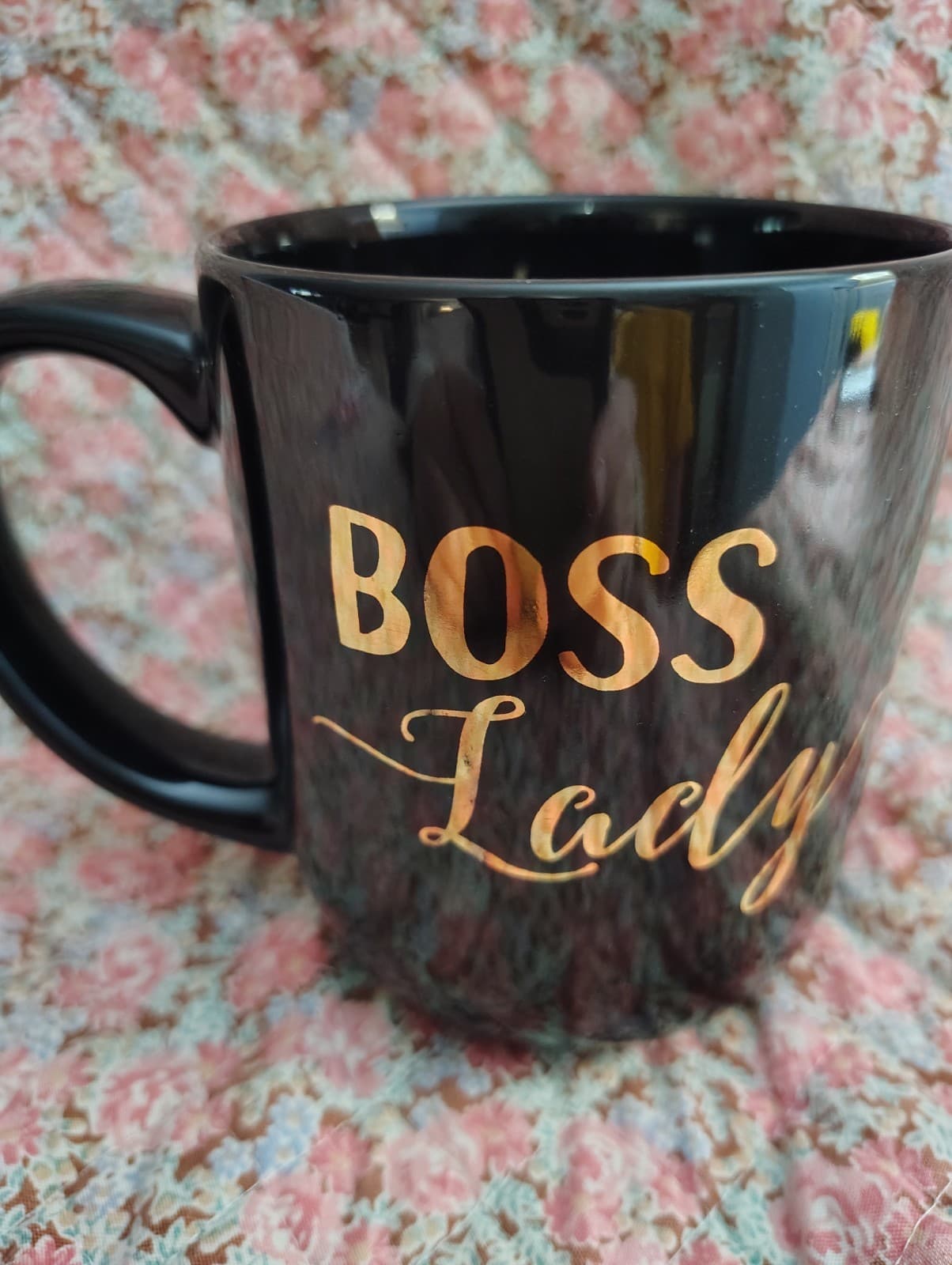 Coffee Mug Boss Lady Black & Gold Inside I’m not Bossy I am the BOSS