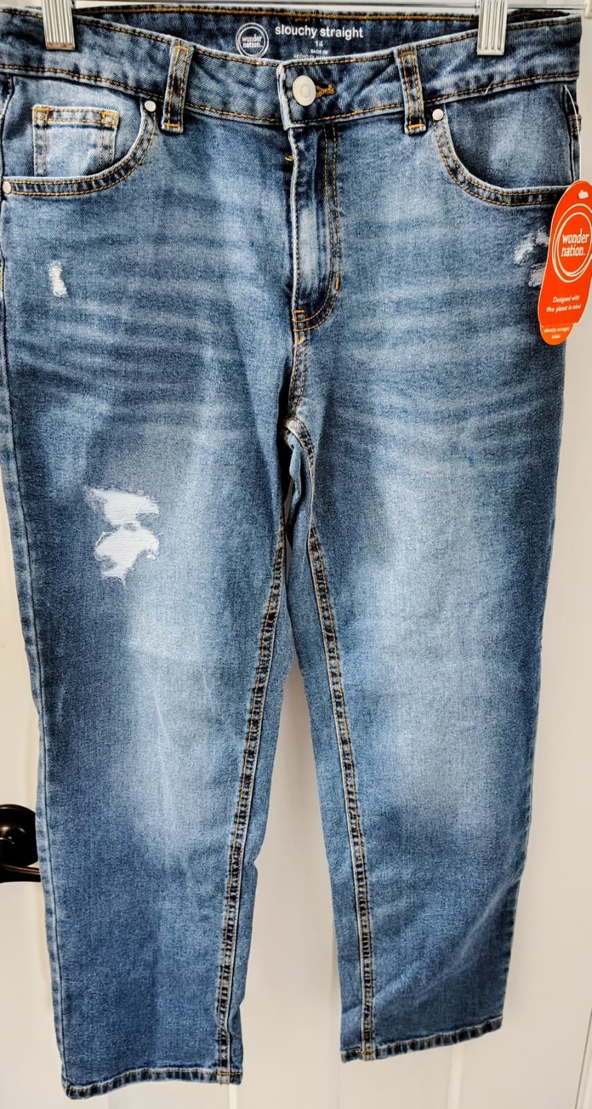 Wonder Nation Boys Straight Leg Jeans Size 14