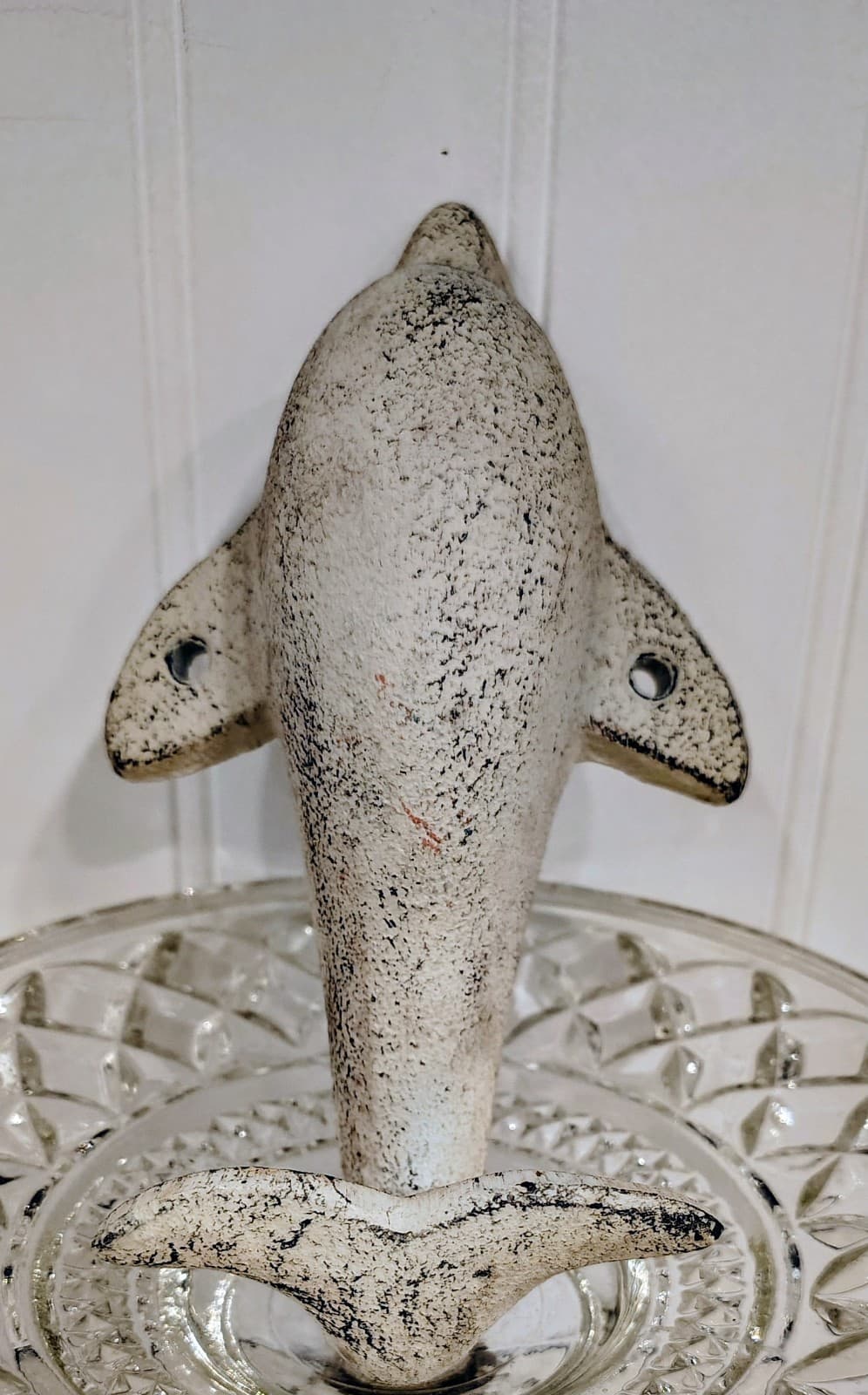 NWOT Cast Iron White Dolphin Towel Clothes Hook