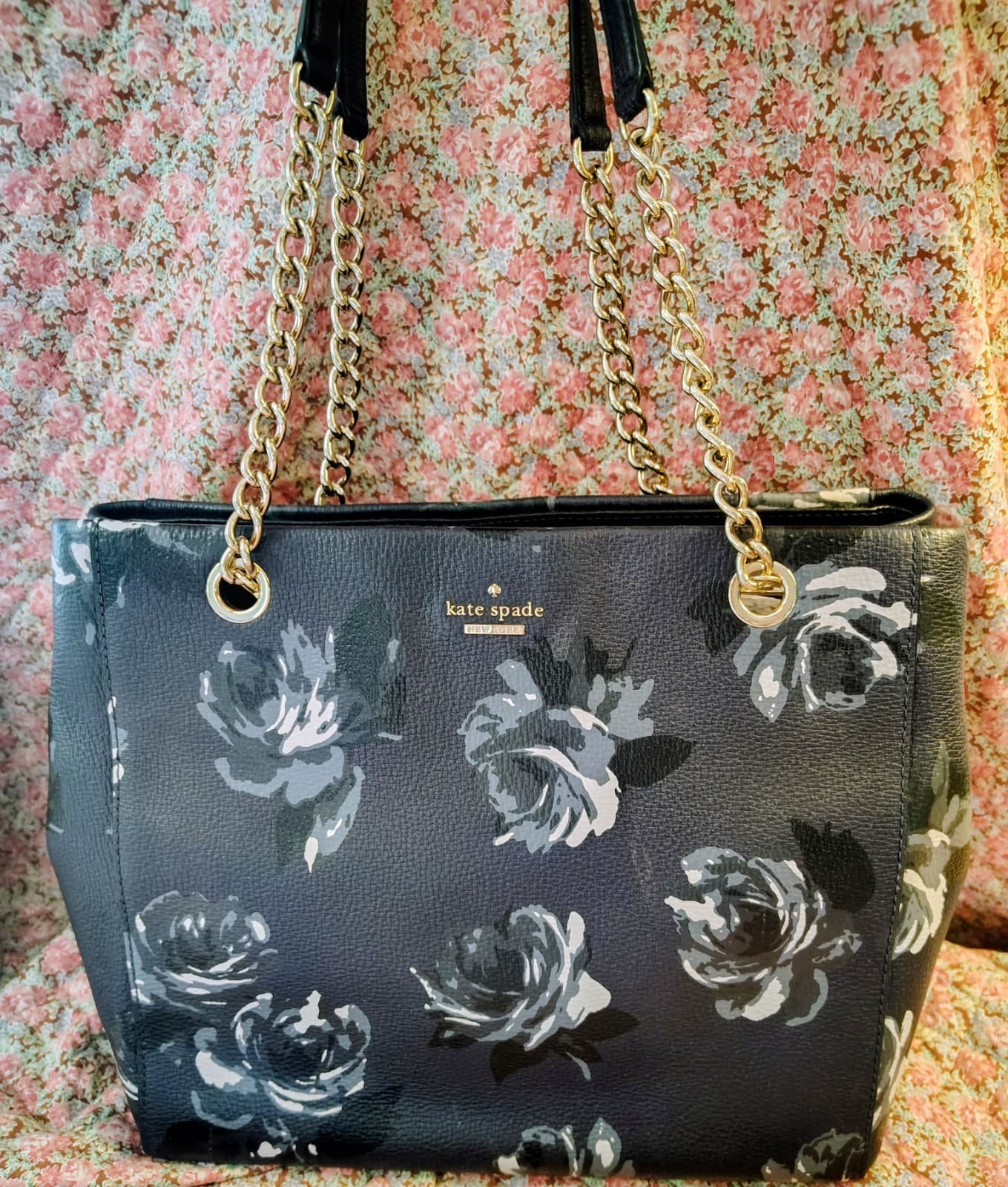 Kade Spade New York Womens Shoulder Bag Leather Blue/Silver NWOT $378