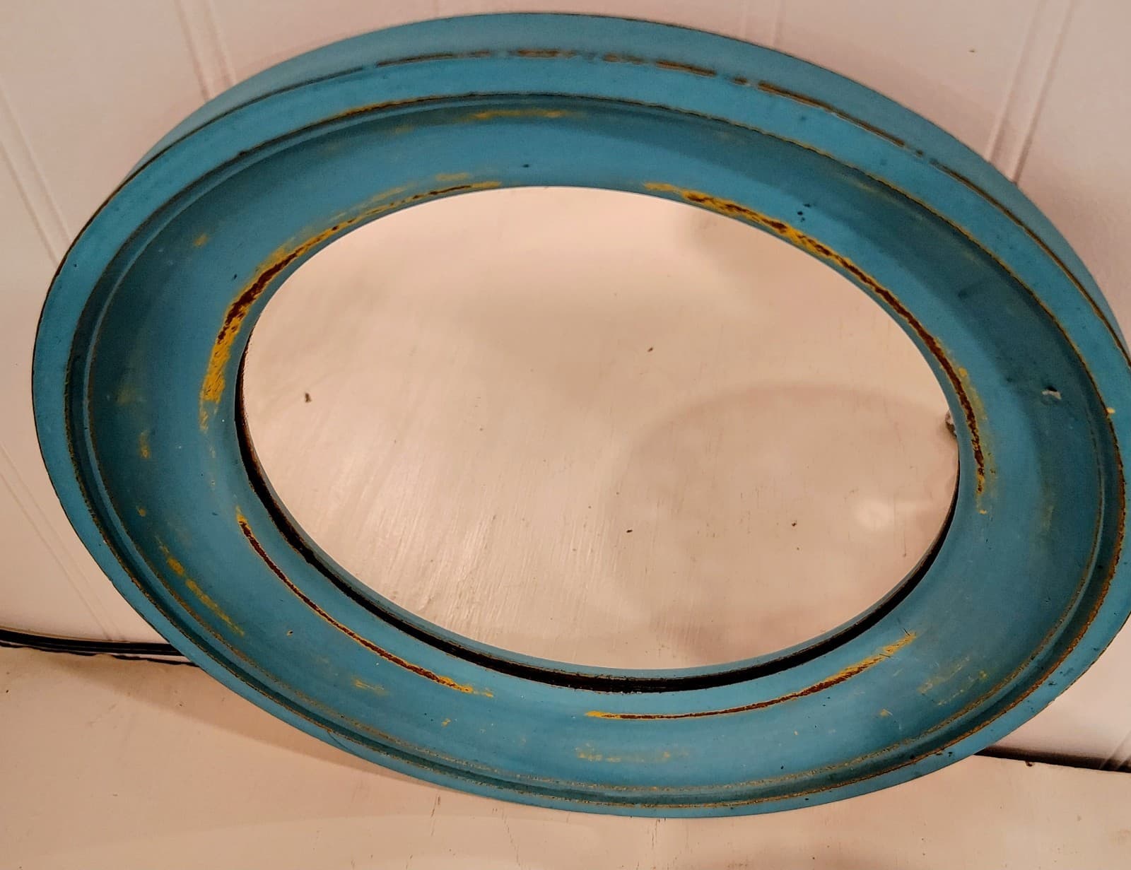 Hobby Lobby Mirror, Turquoise Round Wood Frame