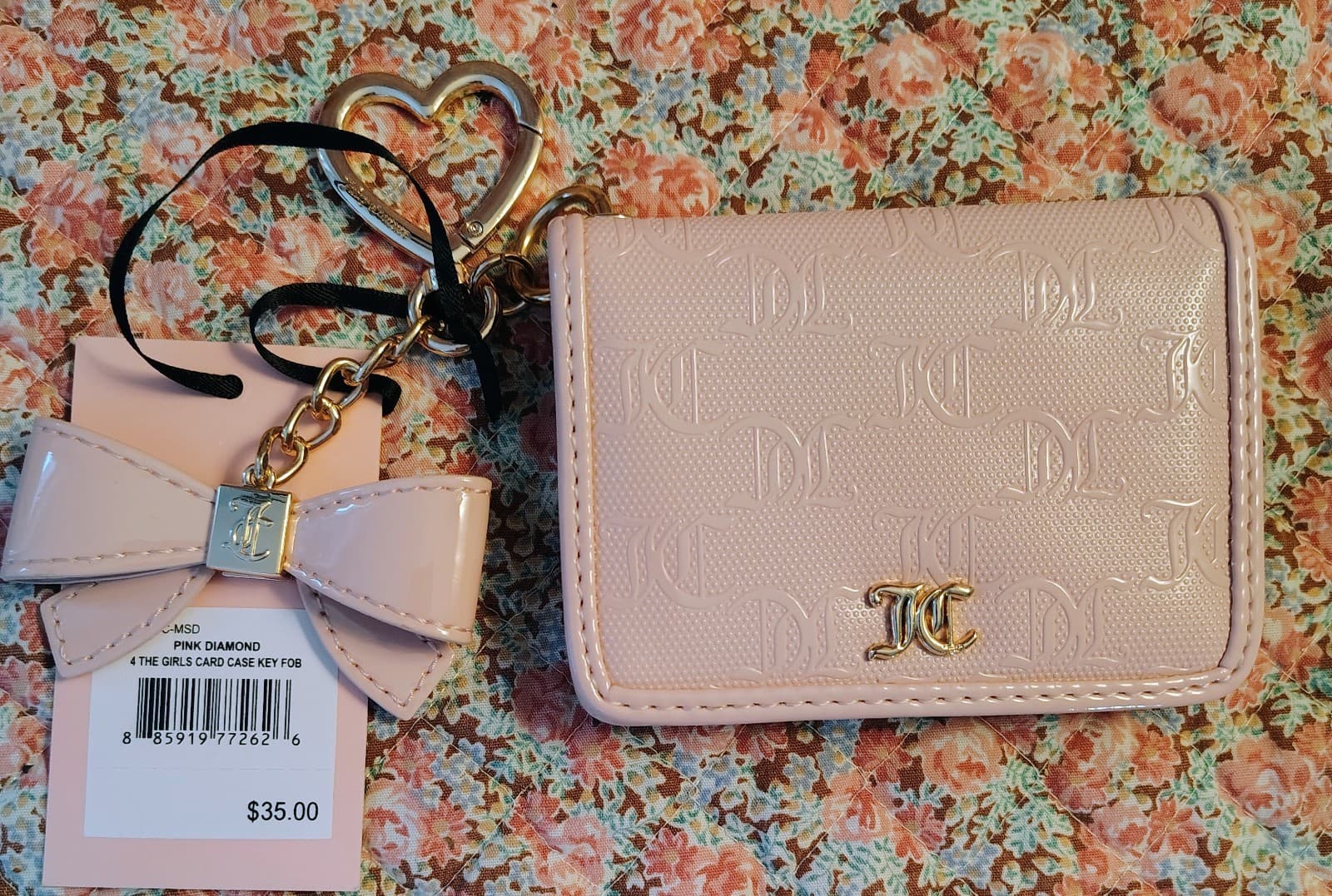 NWT juicy couture Exclusive wallet Wristlet With Charm Strap MSRP $35