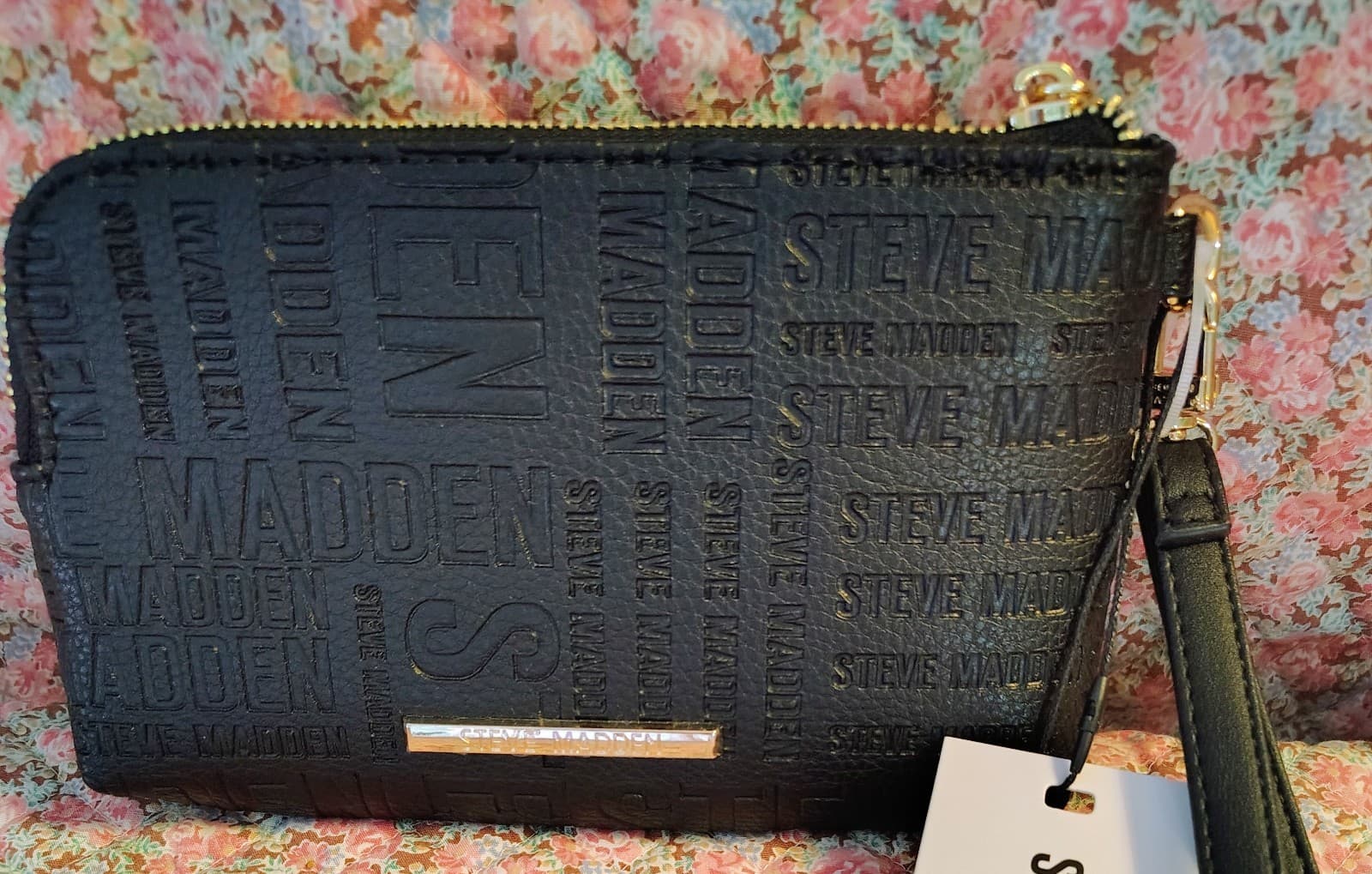 NWT Steve Madden Black Wallet Wristlet With Strap, MSRP $52