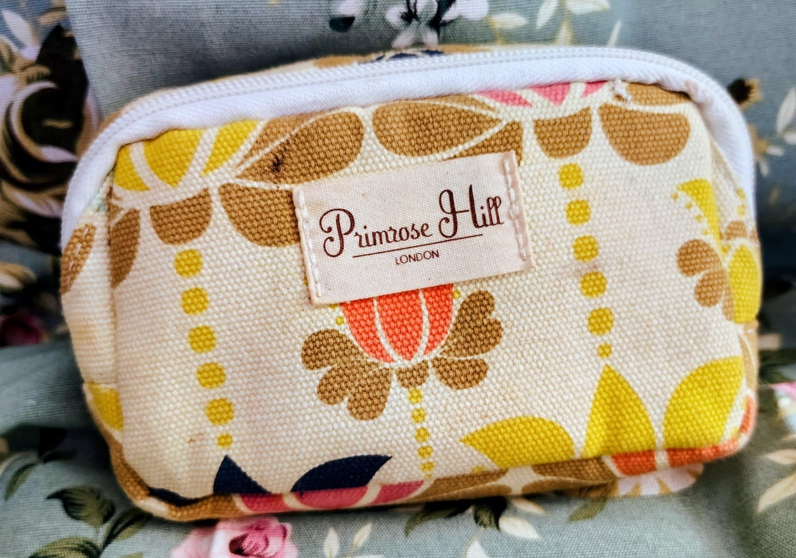 Primrose Hill London Makeup Cosmetic Case Pouch Floral Print Zip Close