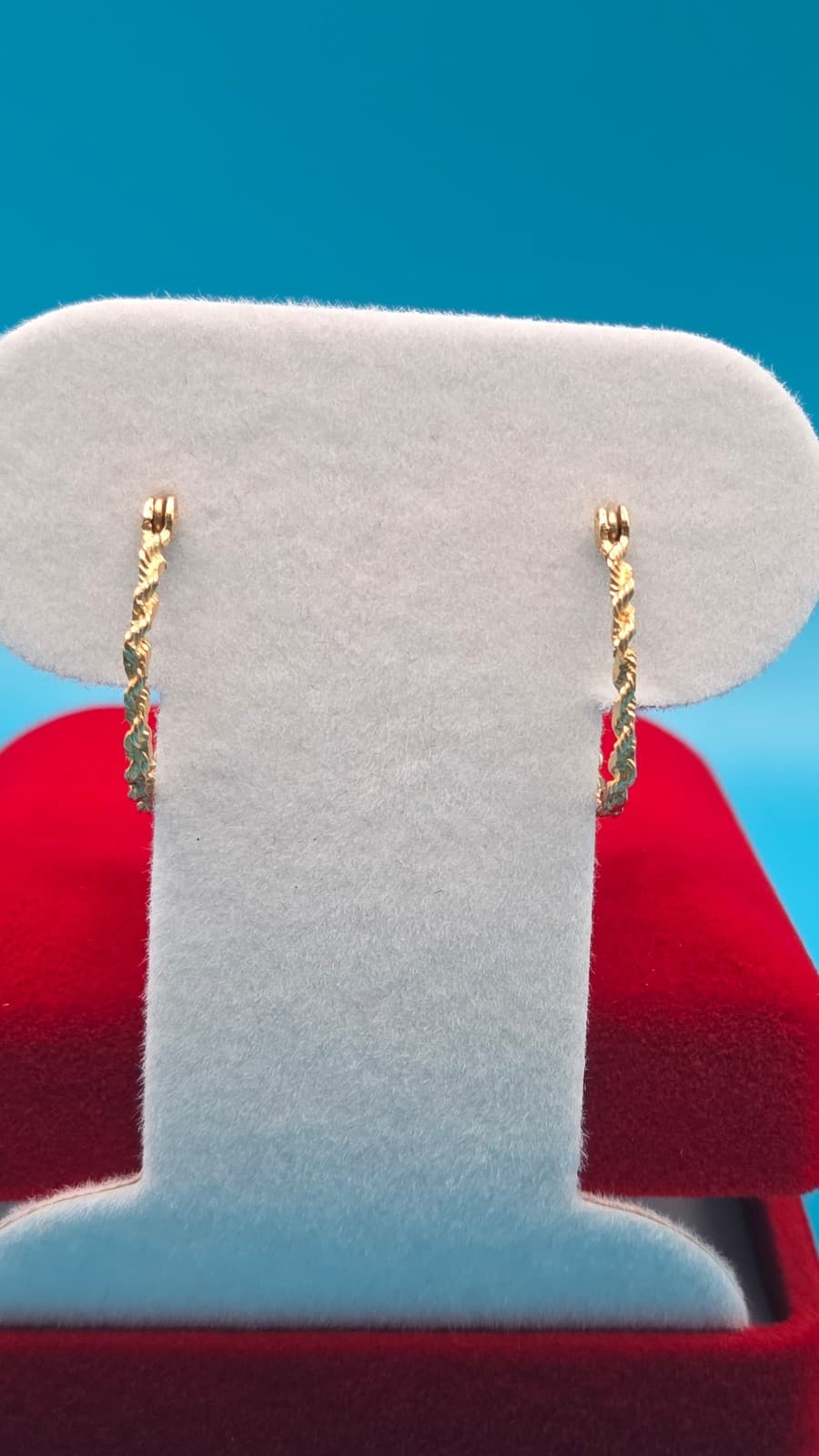 solid 14k Gold textured hoop earrings